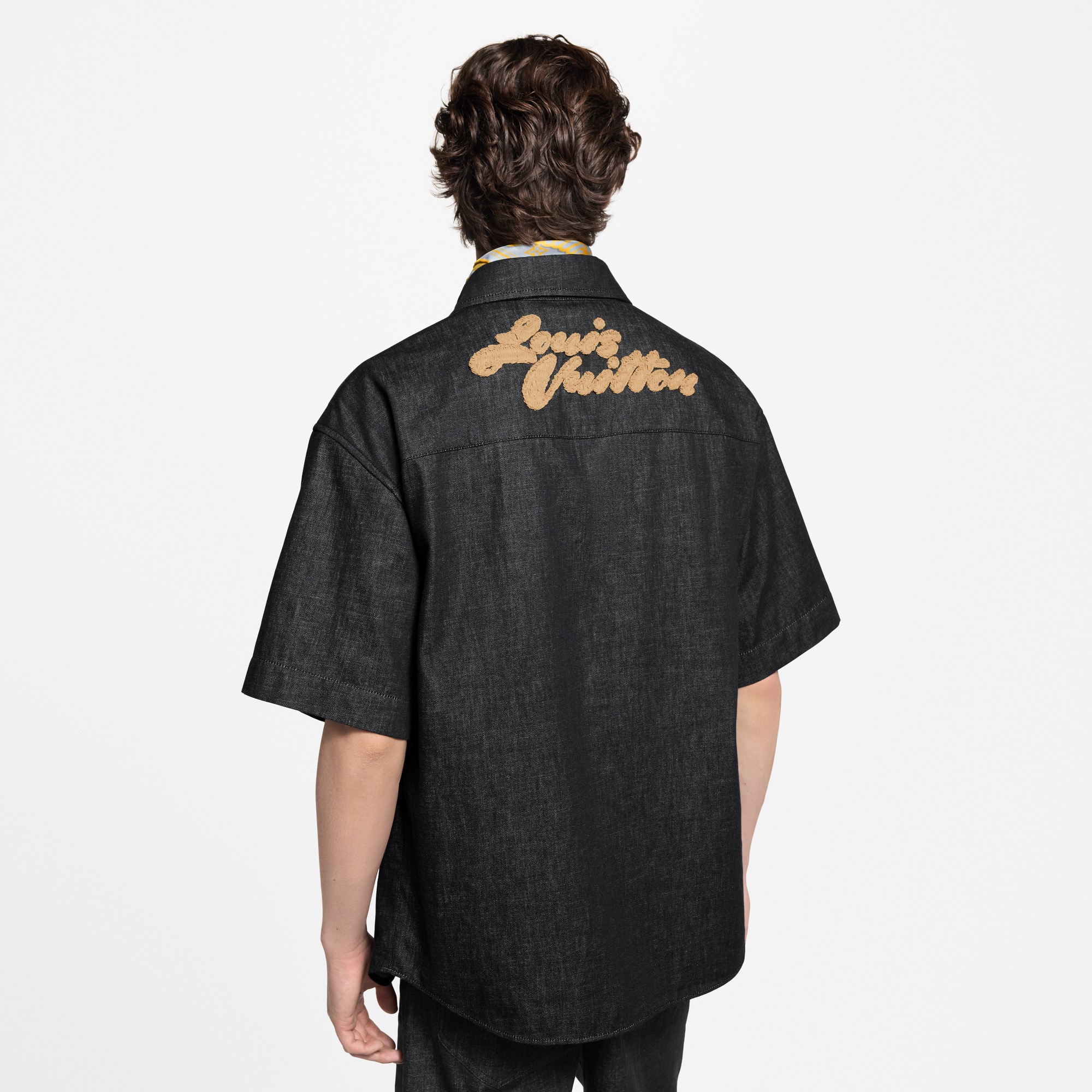 Short-Sleeved Chambray Shirt  in Men