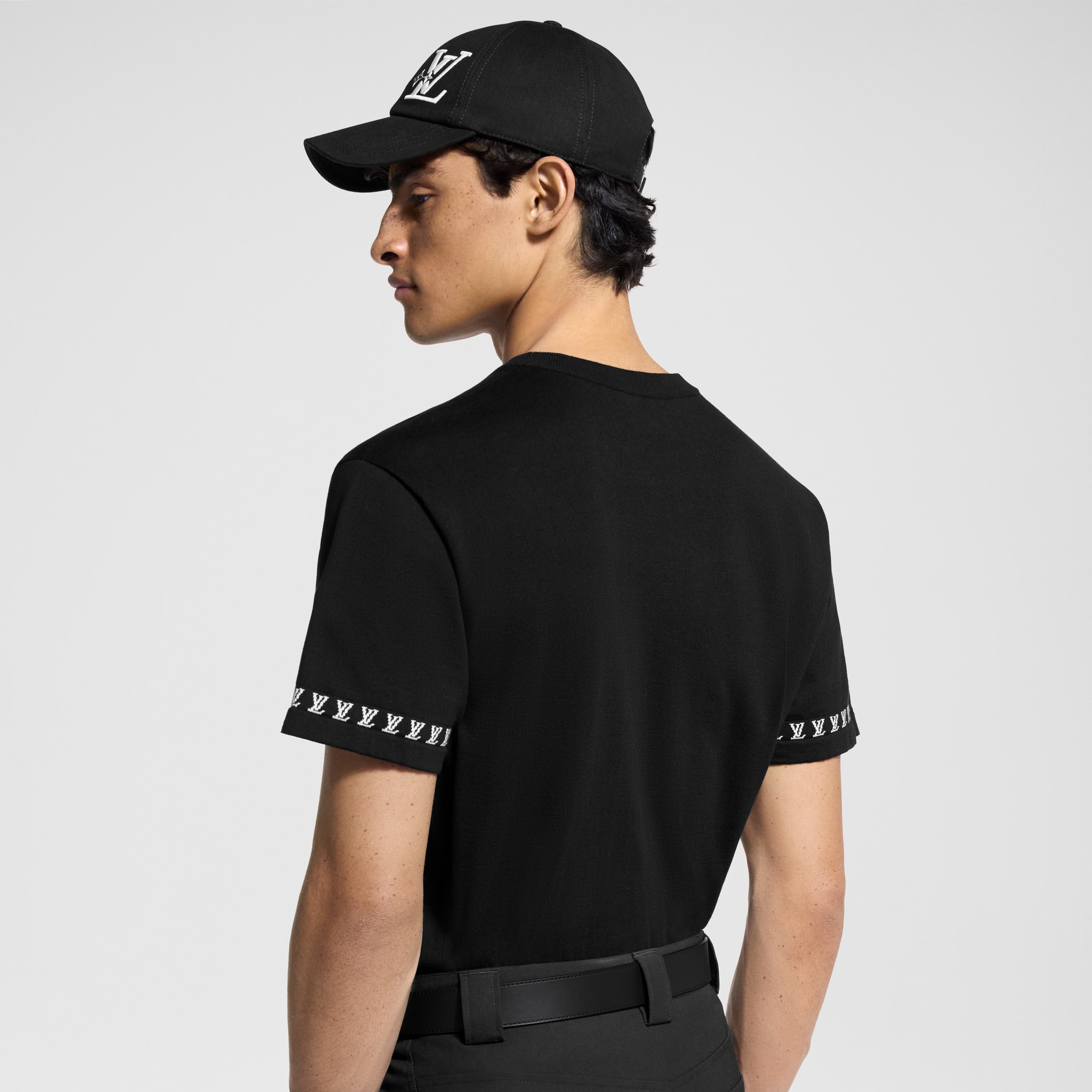 Short-Sleeved Cotton Crewneck  in Men