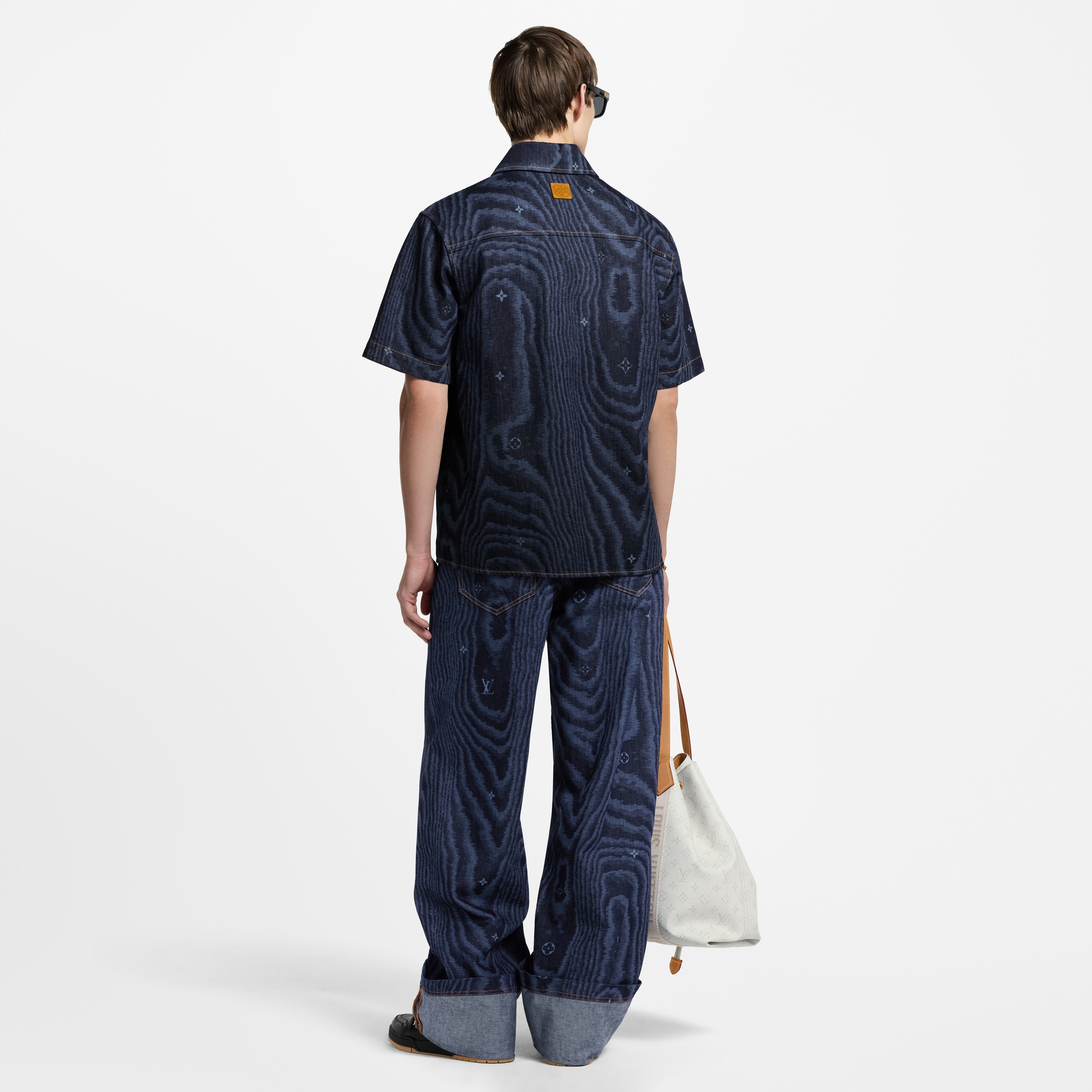 Short-Sleeved Denim Shirt  in Men