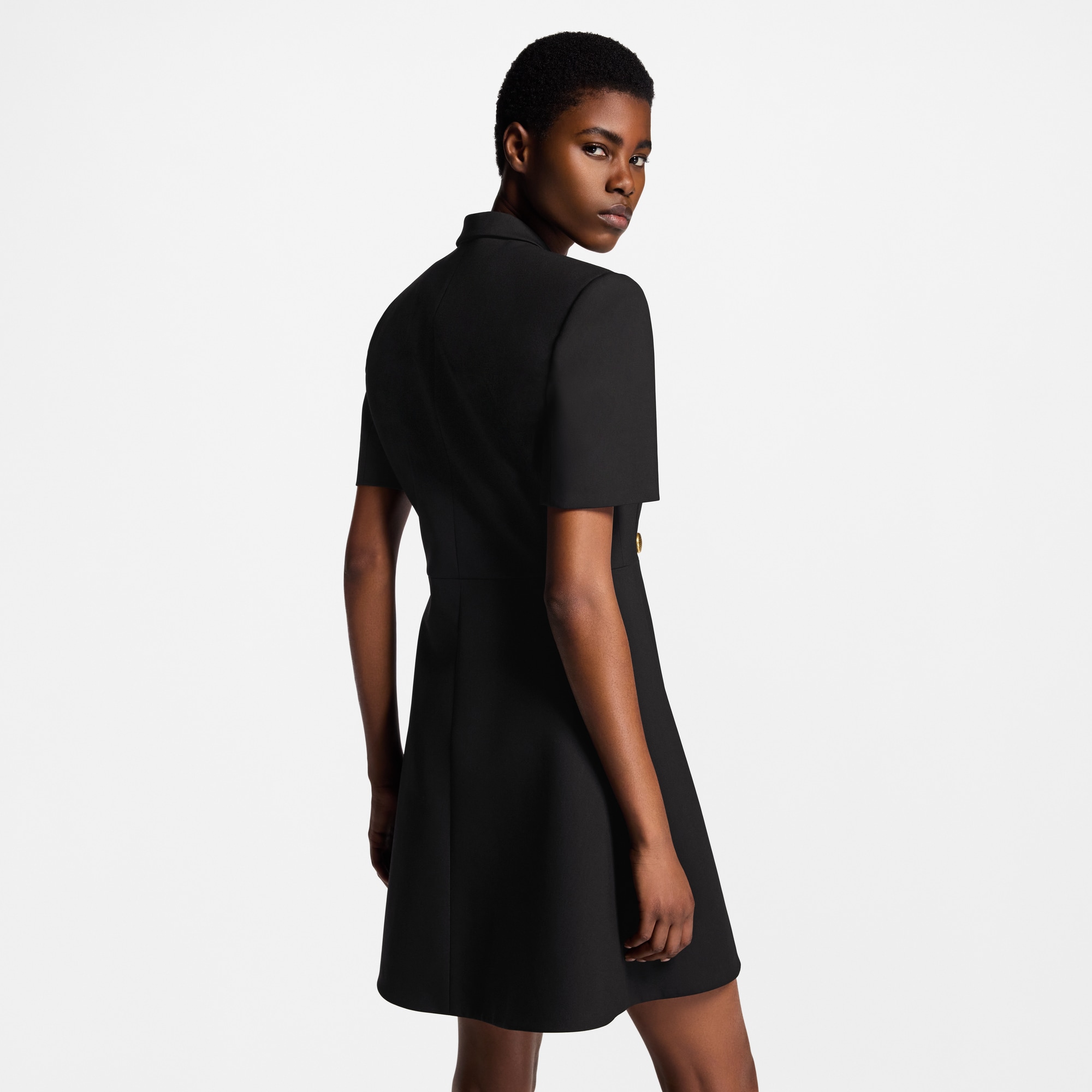 Short-Sleeved Tailored Wrap Dress  in Women