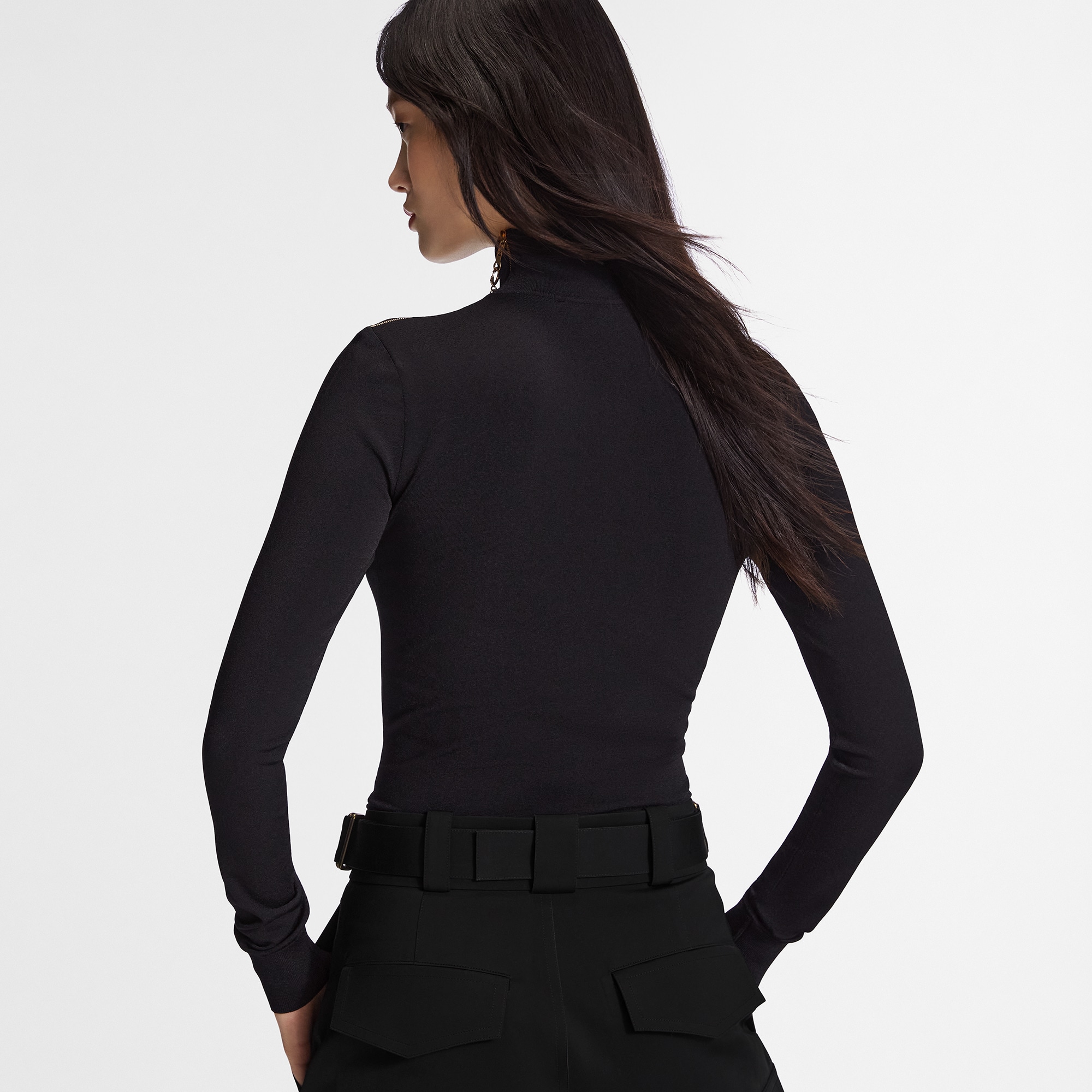 Shoulder Detail Turtleneck Sweater  in Women