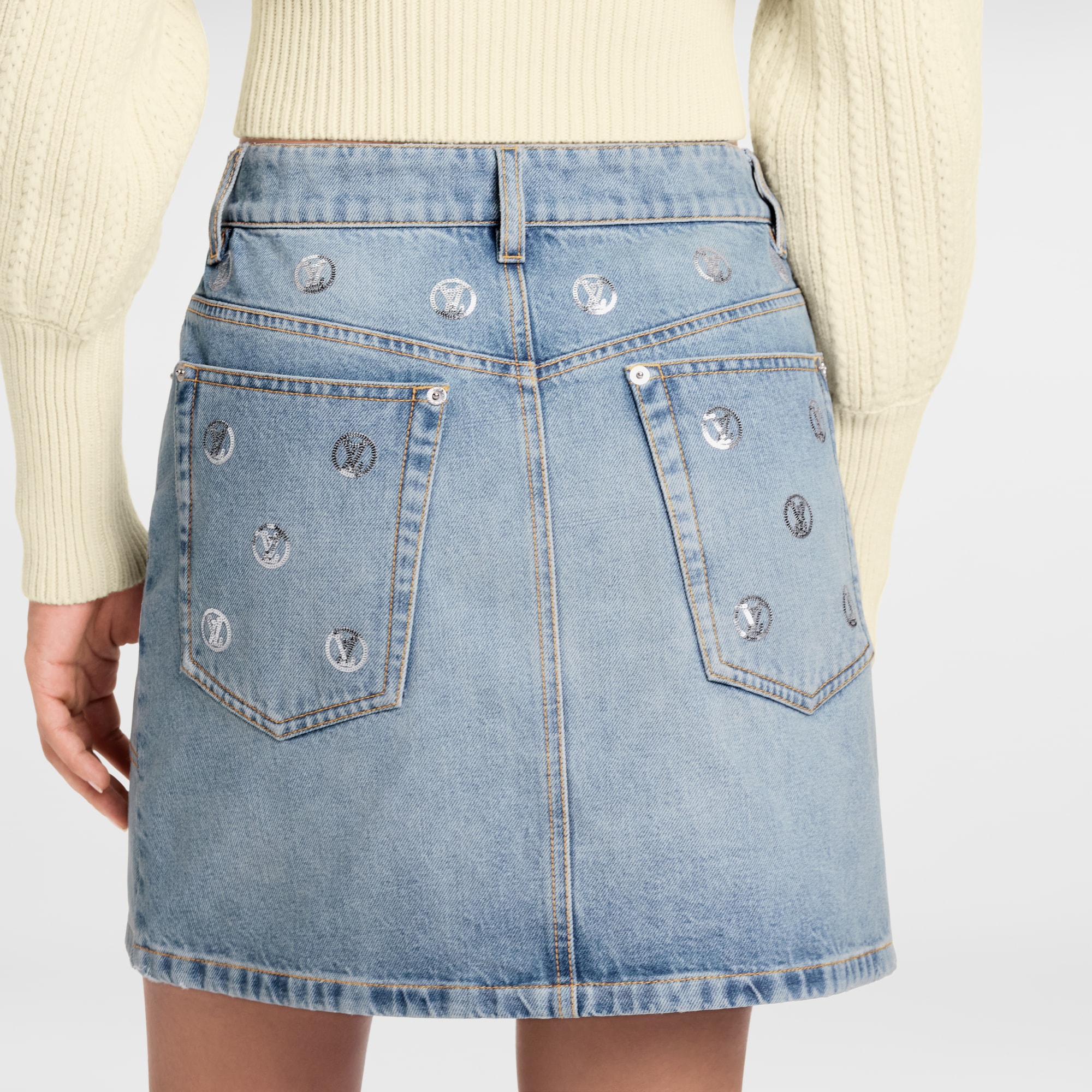Signature Sequin Denim Mini Skirt  in Women