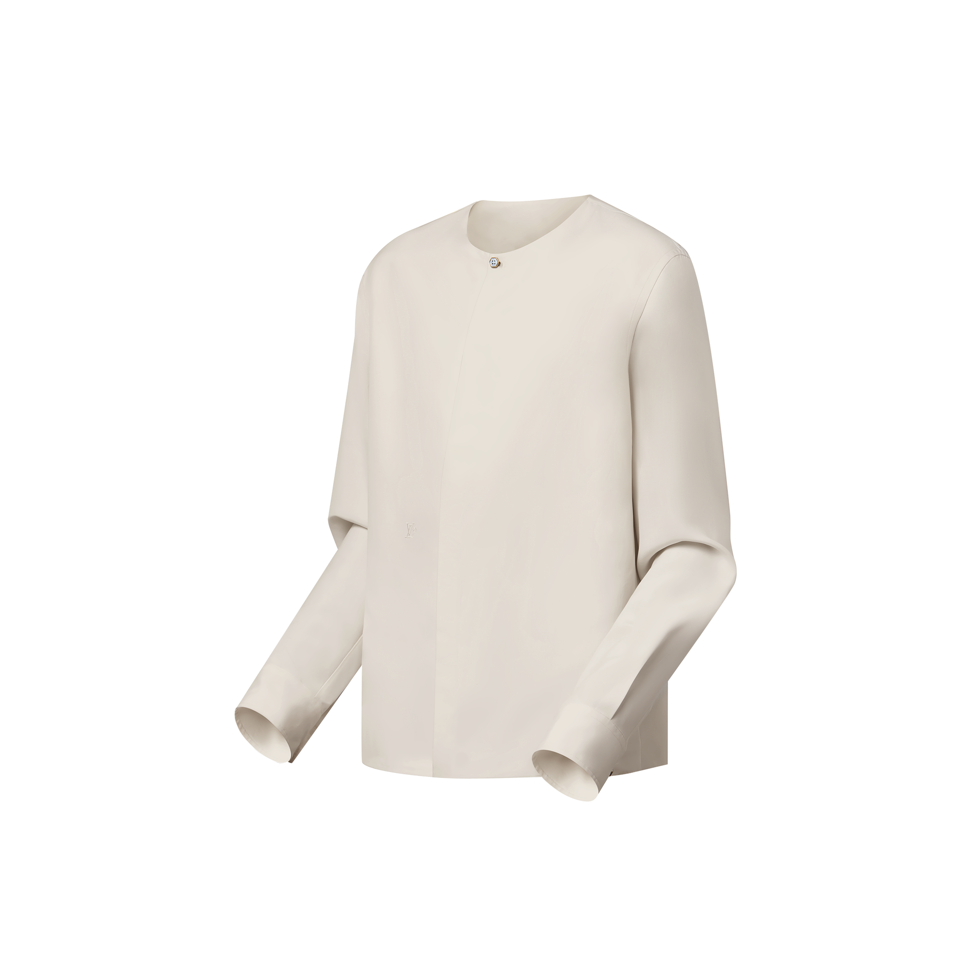 Silk Collarless Evening Shirt  in Men