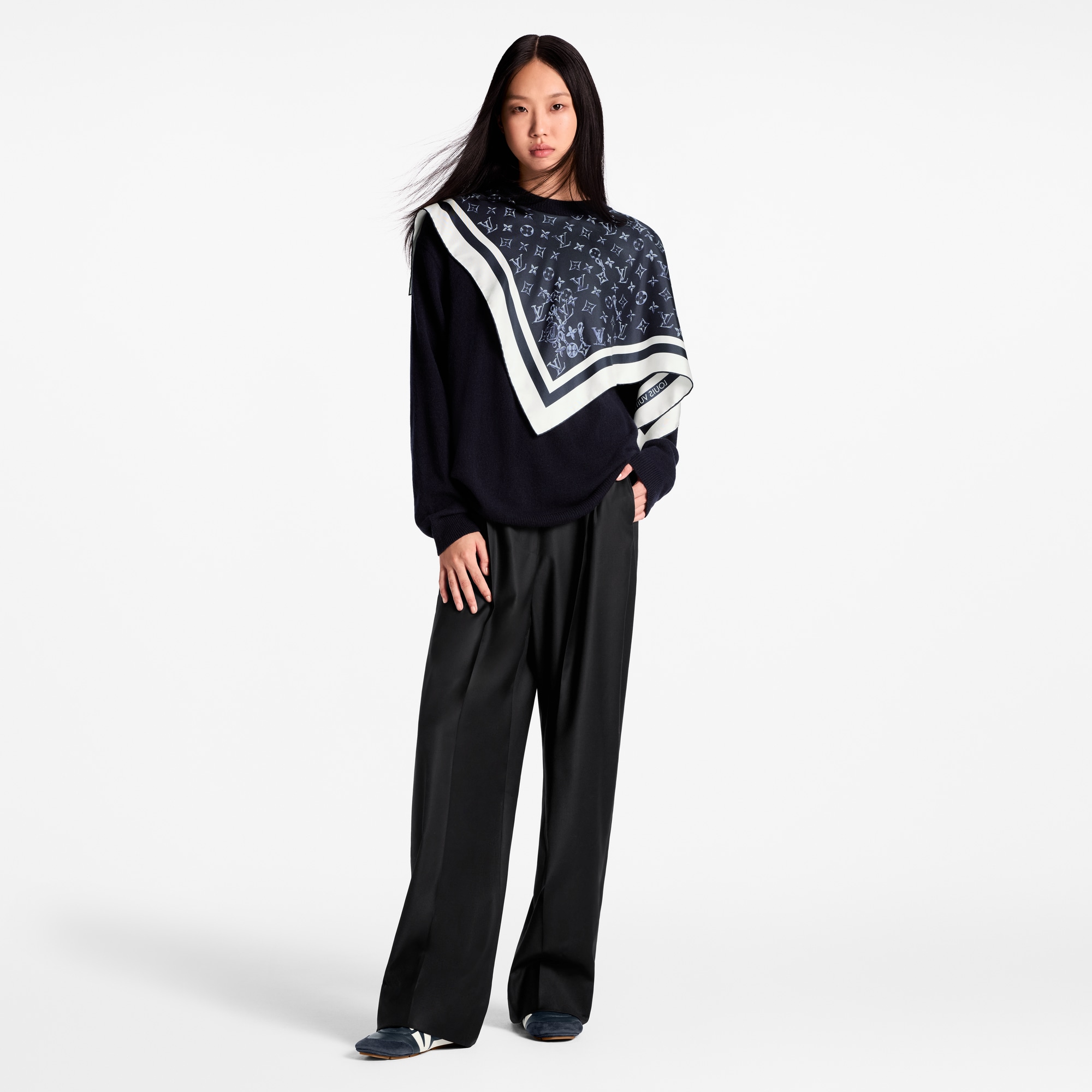 Silk Insert Cashmere Pullover  in Women