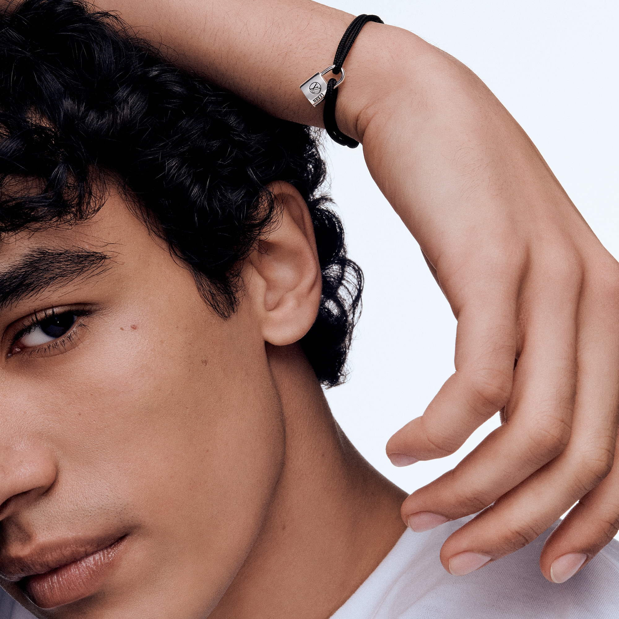 Silver Lockit Bracelet, Sterling Silver Black Laquered and Black Polyester Cord  in Jewelry