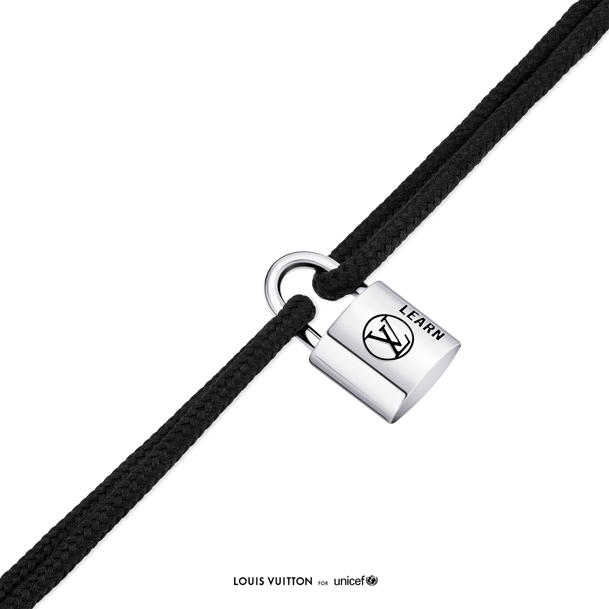 Silver Lockit Bracelet, Sterling Silver Black Laquered and Black Polyester Cord  in Jewelry