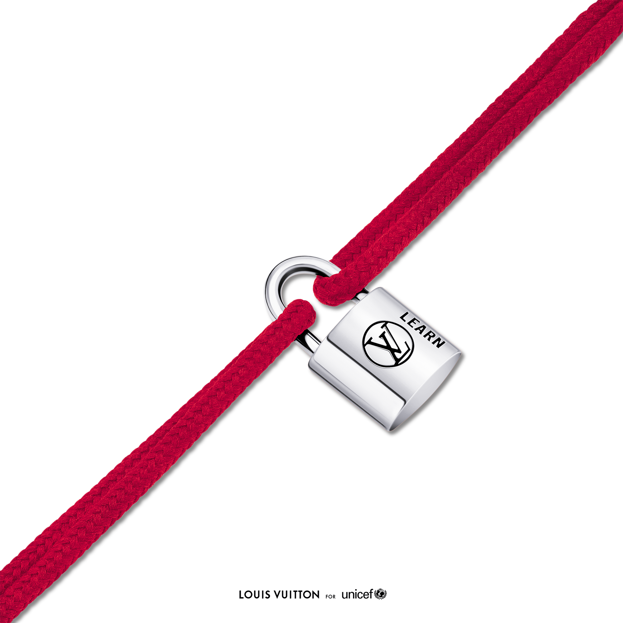 Silver Lockit Bracelet, Sterling Silver Black Laquered and Red Polyester Cord  in Jewelry