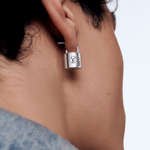 Silver Lockit Earring, Sterling Silver Black Laquered in Jewelry's Categories Earrings collections by Louis Vuitton (Product zoom)