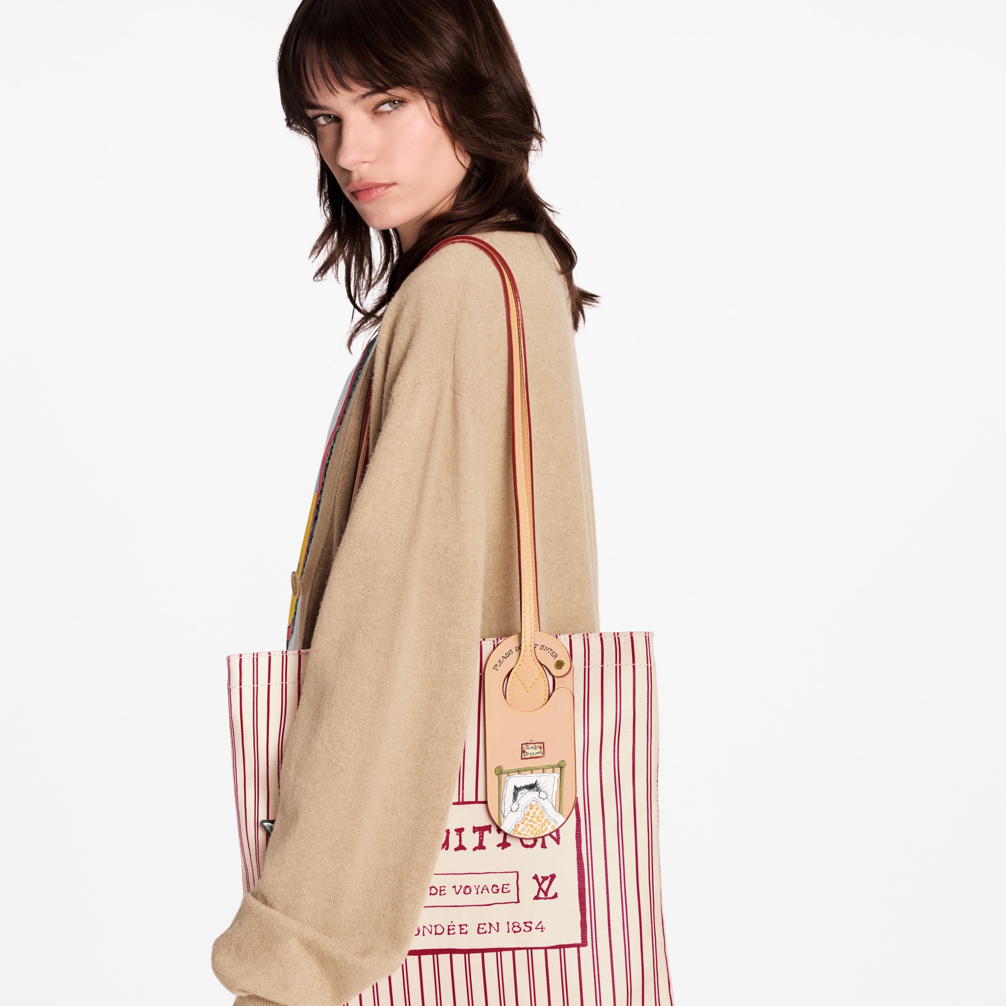 Sleeping Cat Door Sign Bag Charm S00 in Women