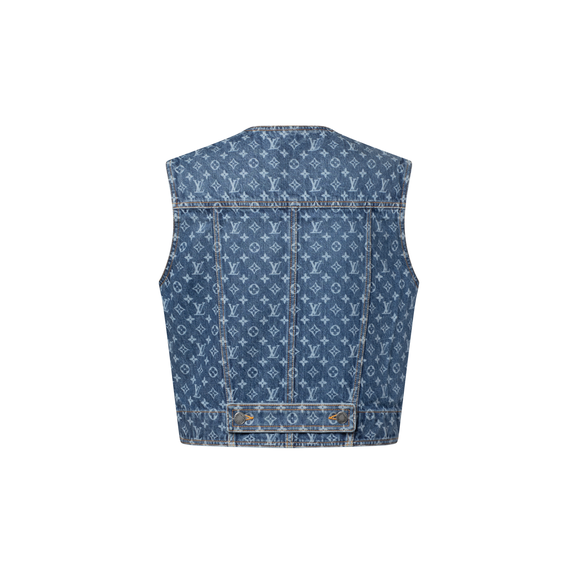 Sleeveless Monogram Denim Jacket   in Women