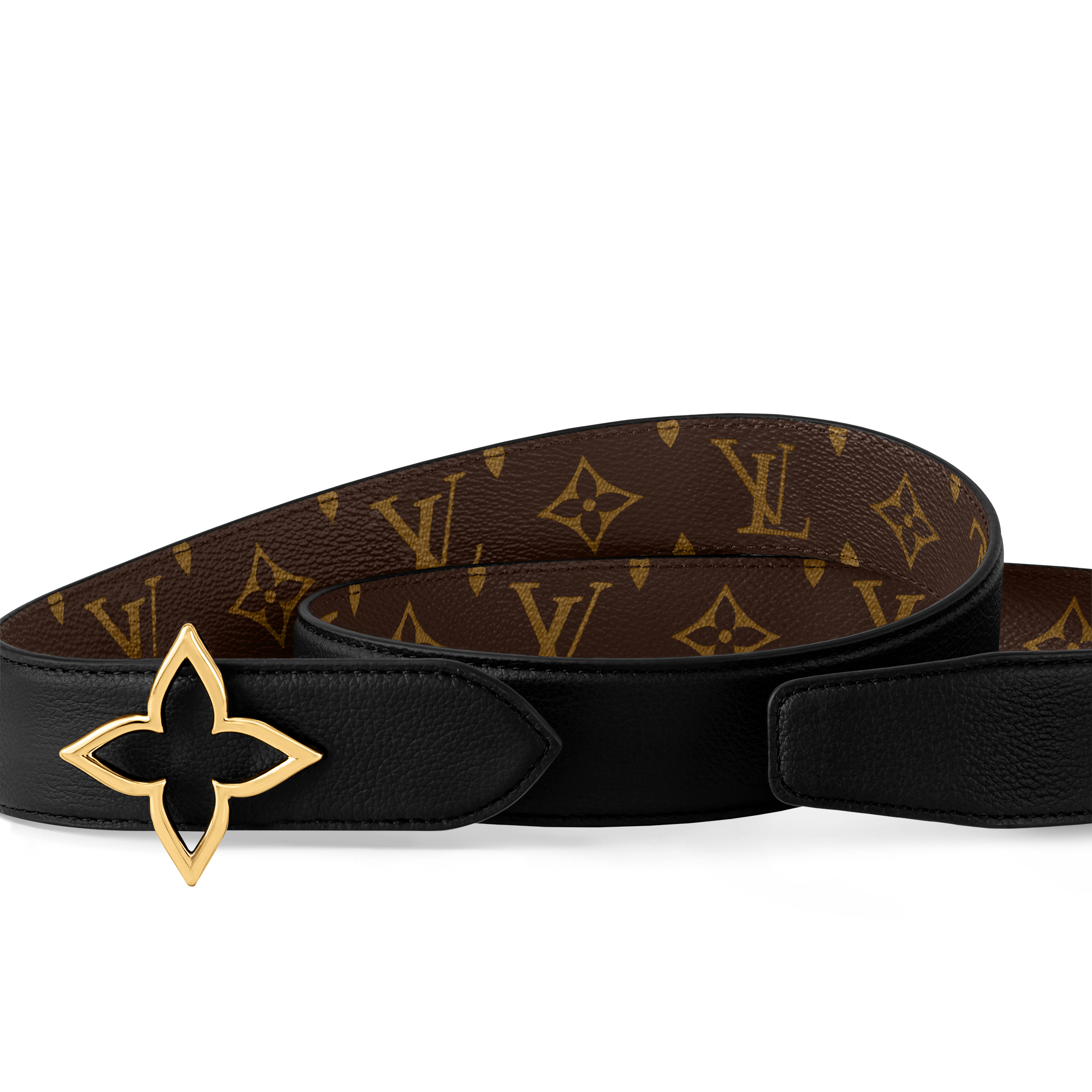 Slim Flower 35mm Reversible Belt Monogram Canvas in Women