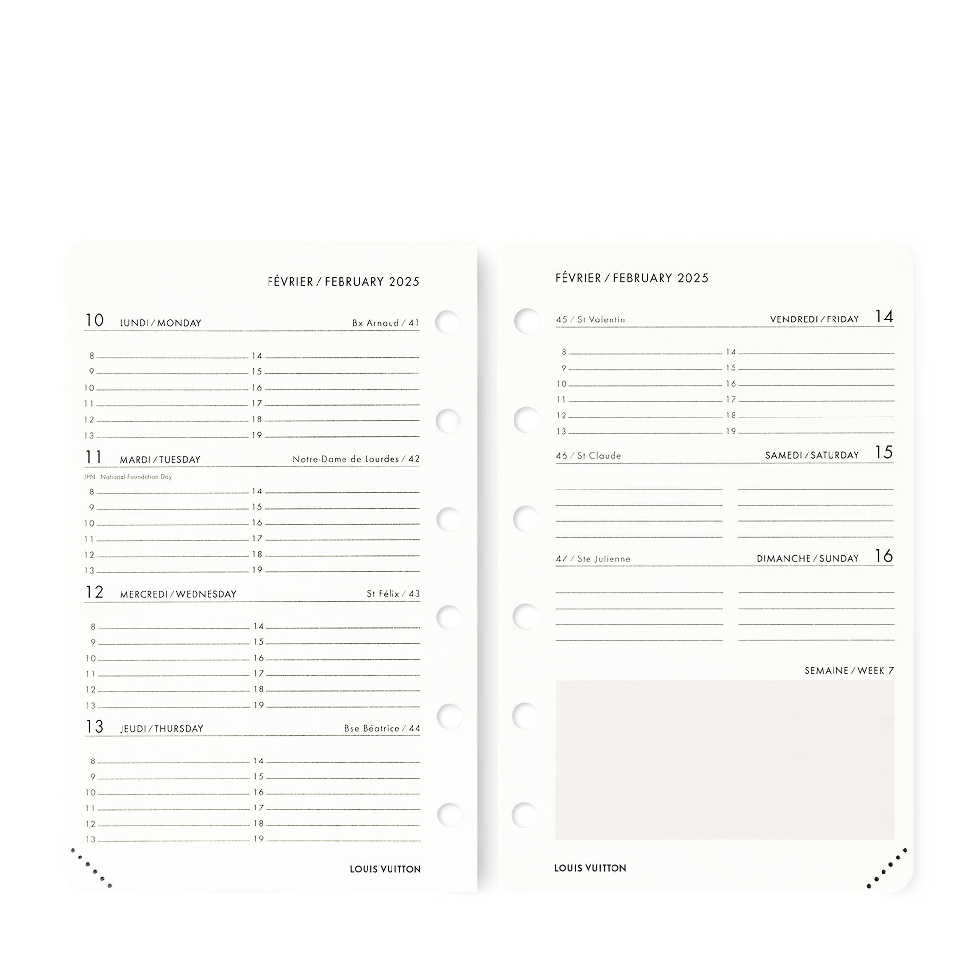 Small Functional Weekly Agenda Refill 2025  in Trunks, Travel and Home