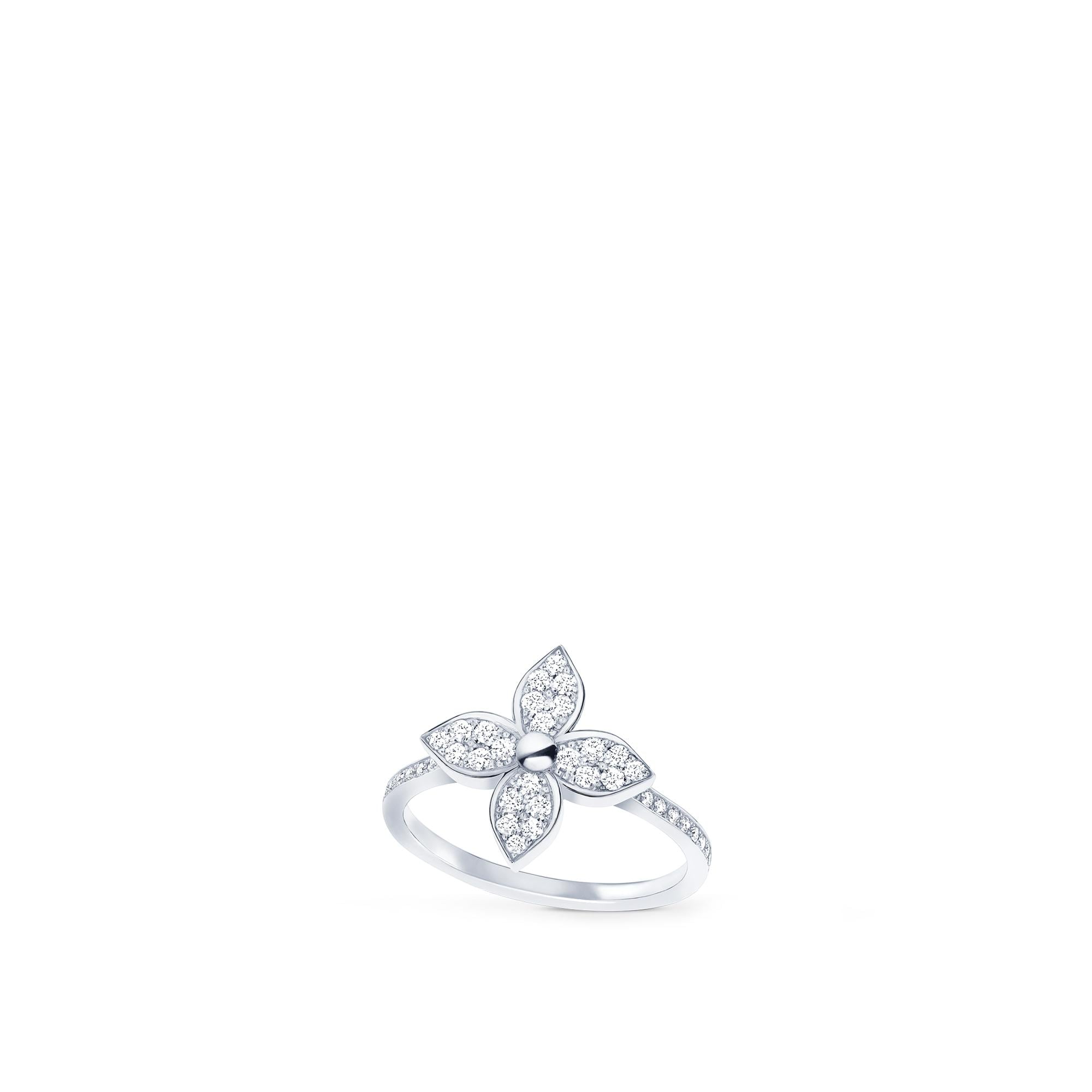 Star Blossom Ring, White Gold And Diamonds  in Jewelry