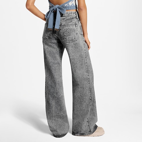 Stonewashed Flare Jeans in Women's Ready-to-Wear Pants and Shorts collections by Louis Vuitton (Product zoom)