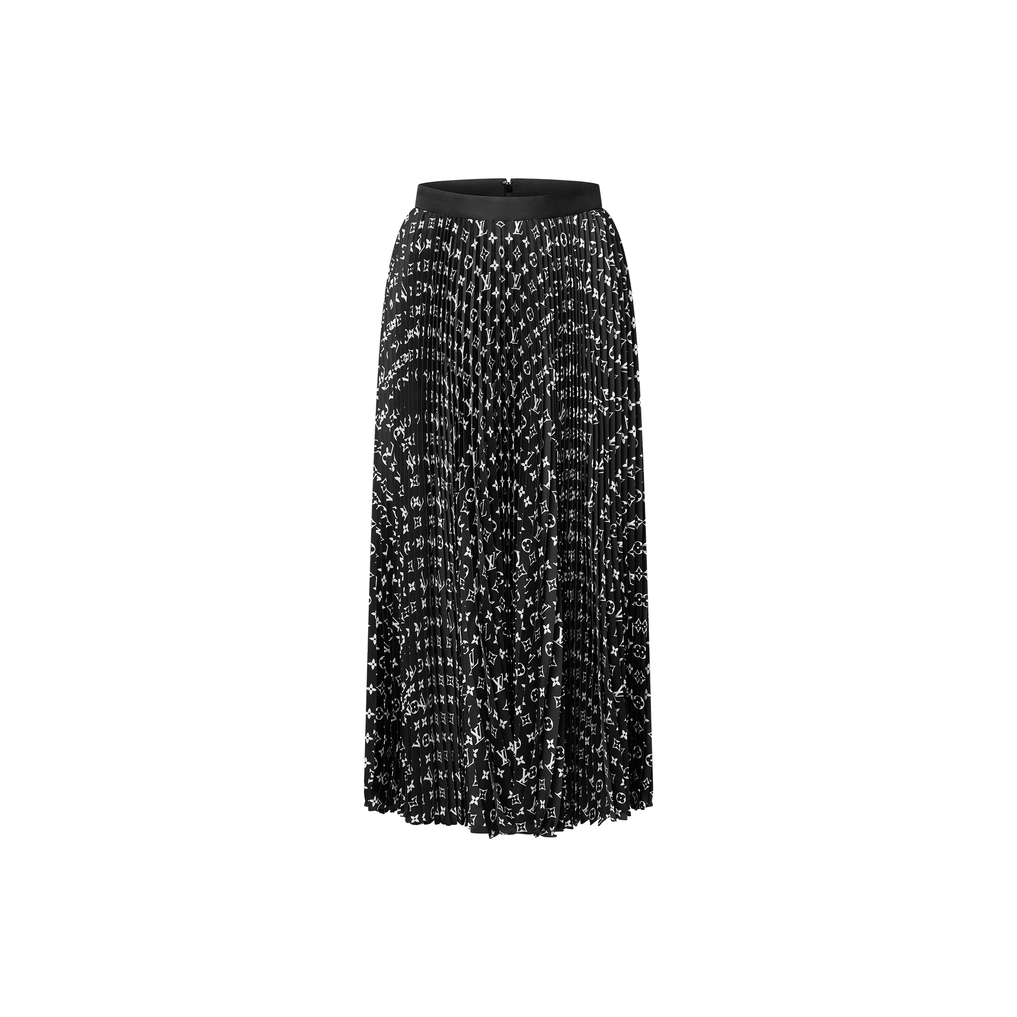 Stripe Accent Monogram Pleated Skirt  in Women