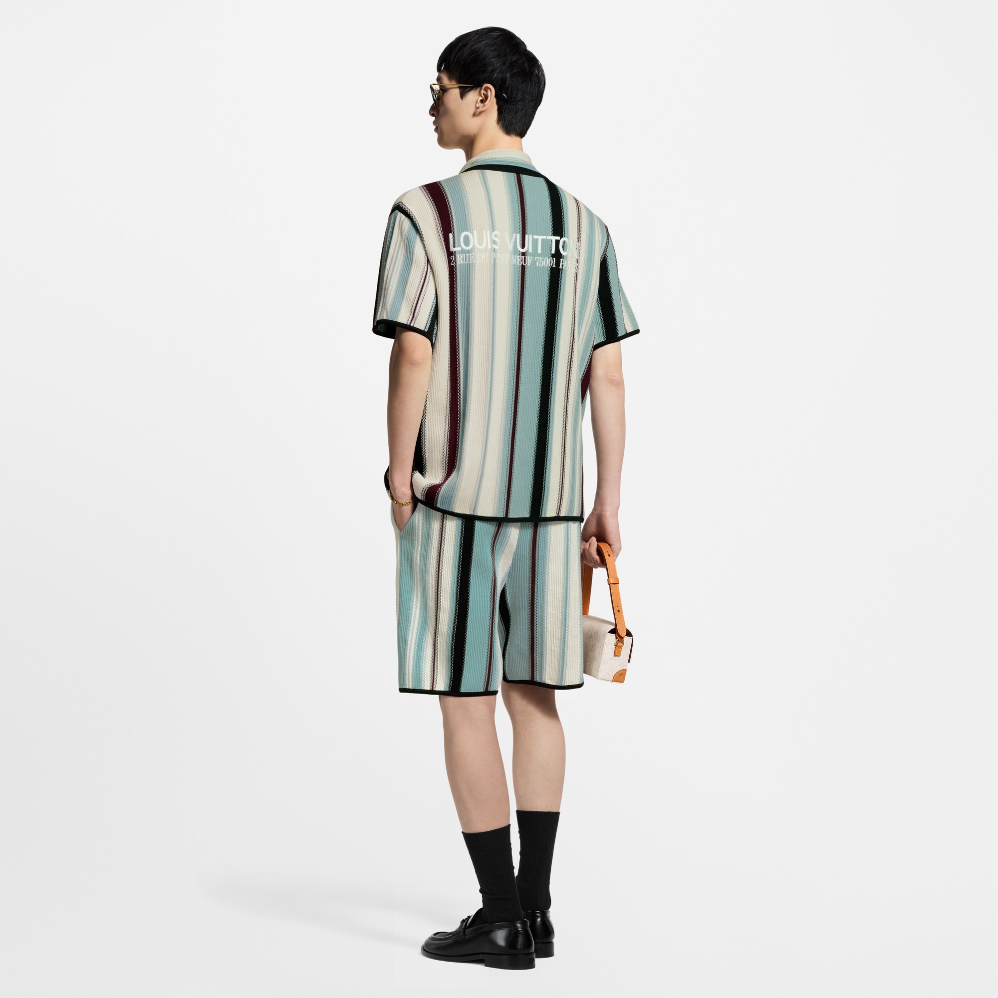 Striped Crochet Shorts  in Men