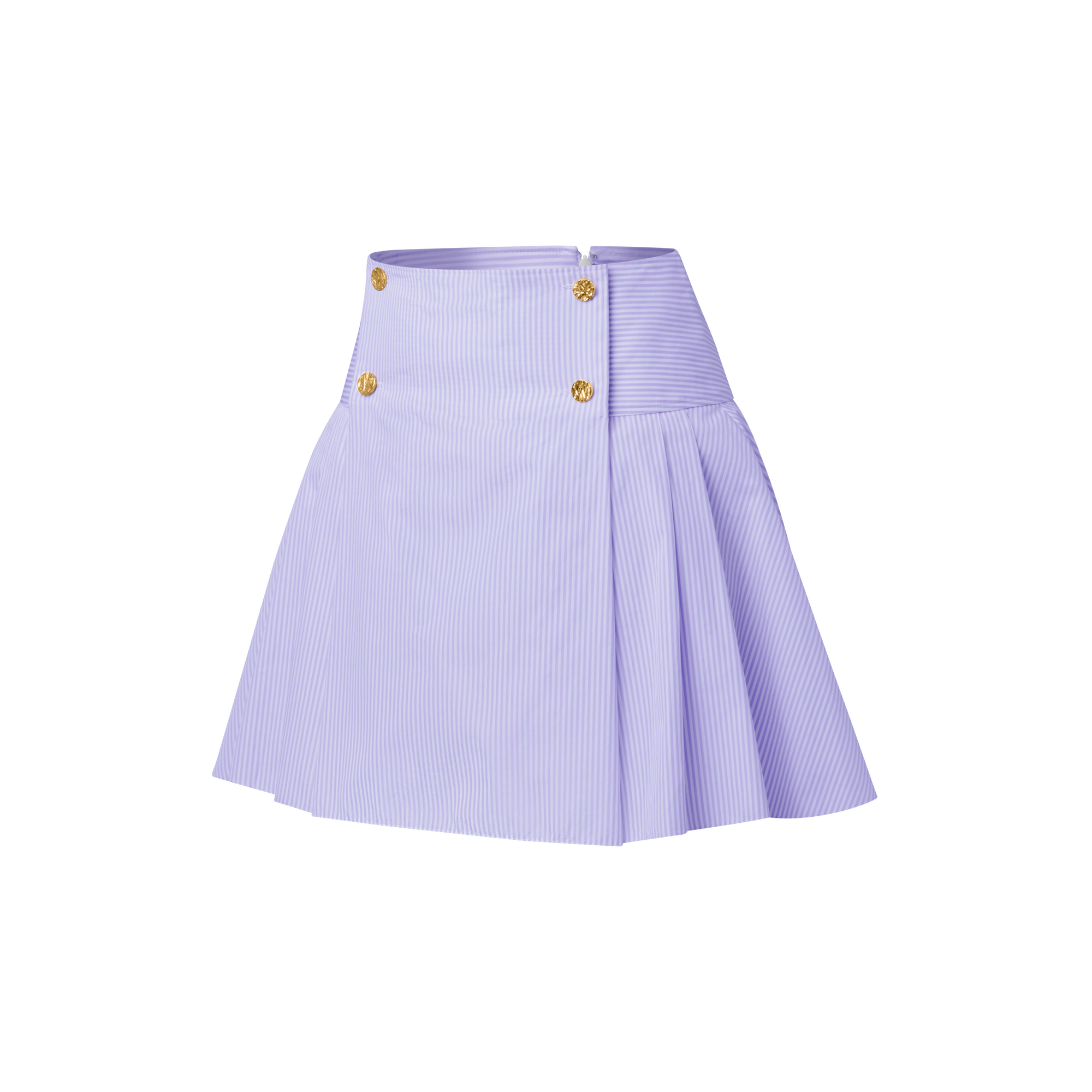 Striped Hammered Button Skirt  in Women