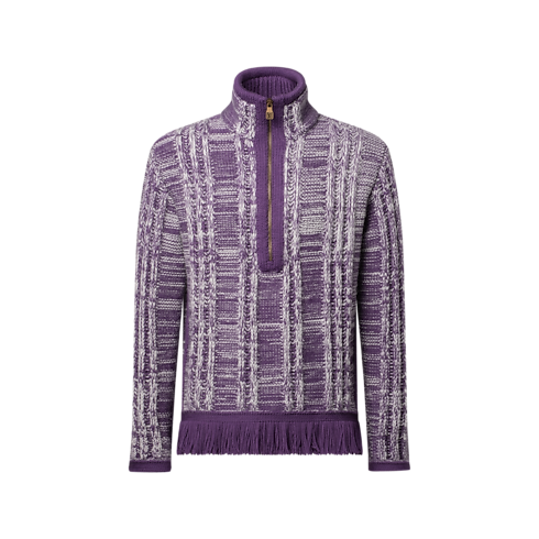 Striped Jacquard Half-Zip Sweater in Men's Ready to Wear All Ready-To-Wear collections by Louis Vuitton (Product zoom)