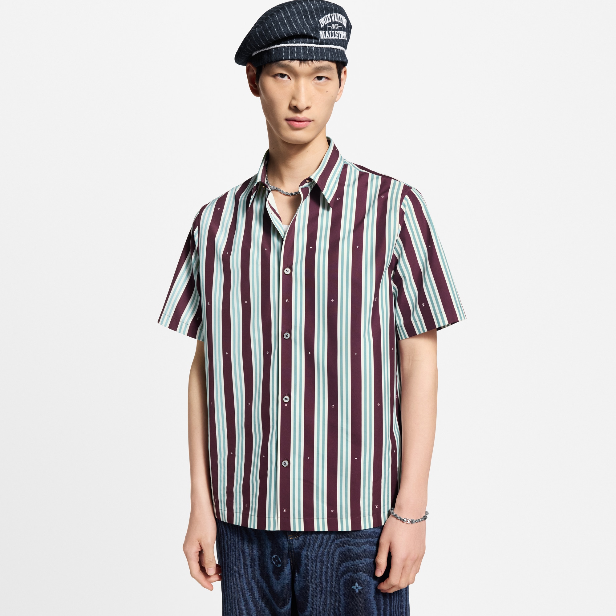 Striped Short-Sleeved Shirt  in Men