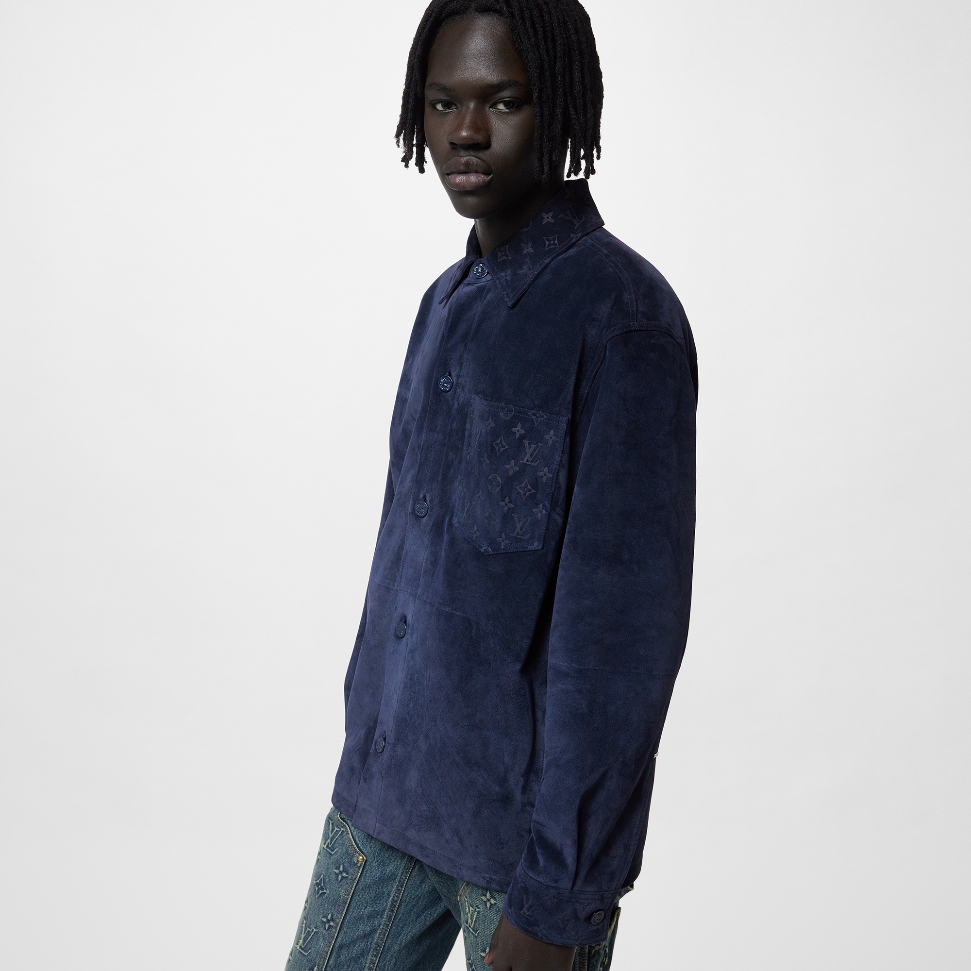 Suede Overshirt   in Men