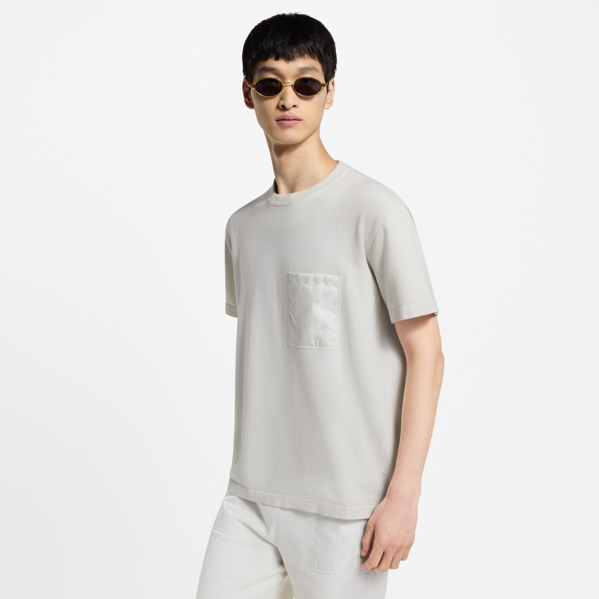 T-Shirt With Monogram Nylon Details  in Men