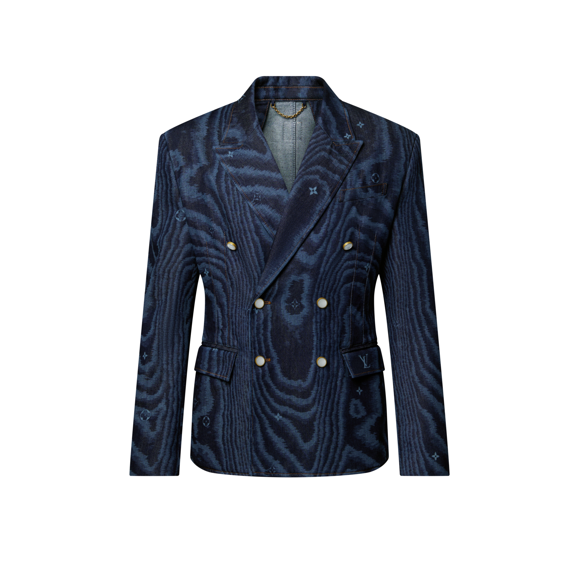 Tailored Double-Breasted Denim Jacket  in Men