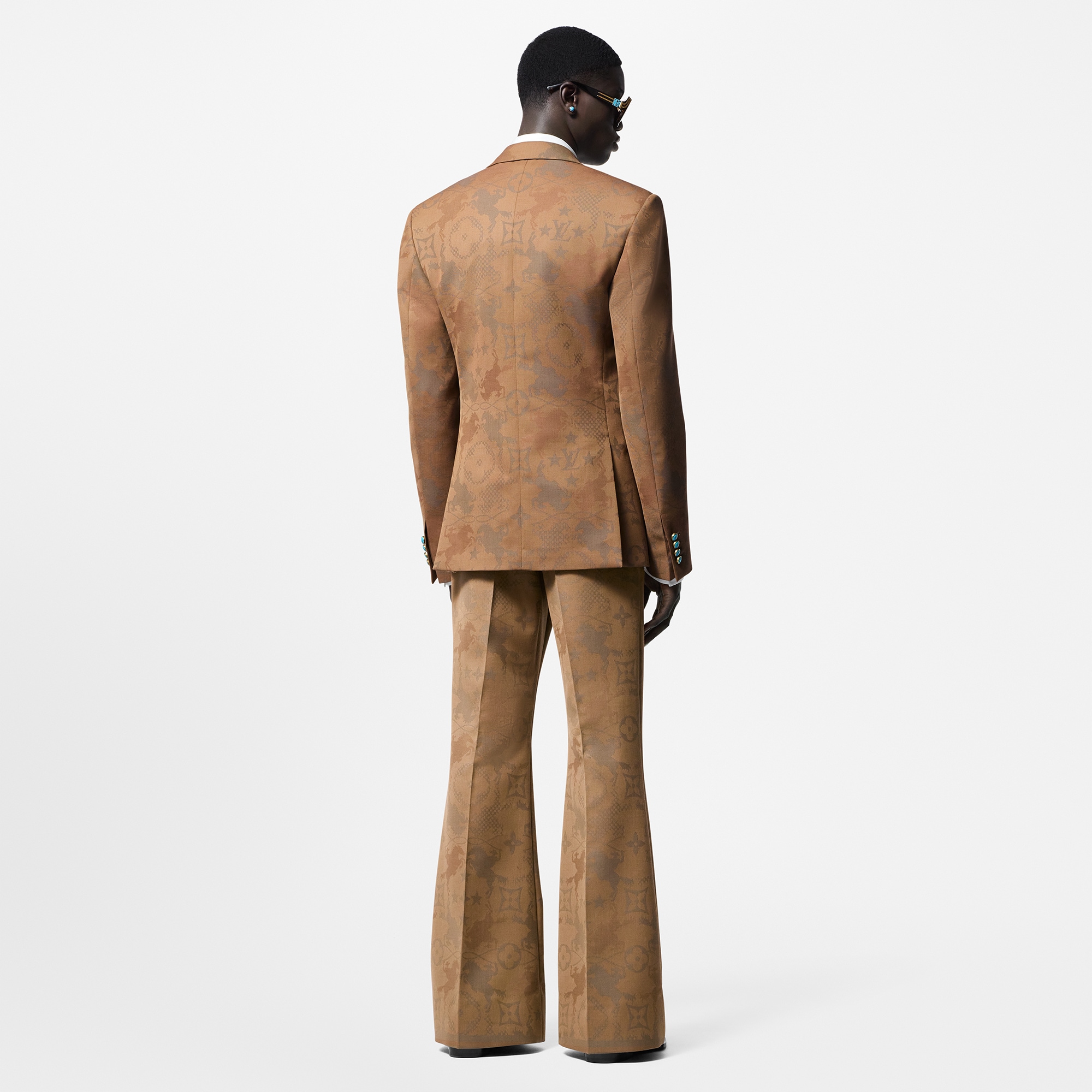 Tailored Jacquard Wool Flared Pants  in Men