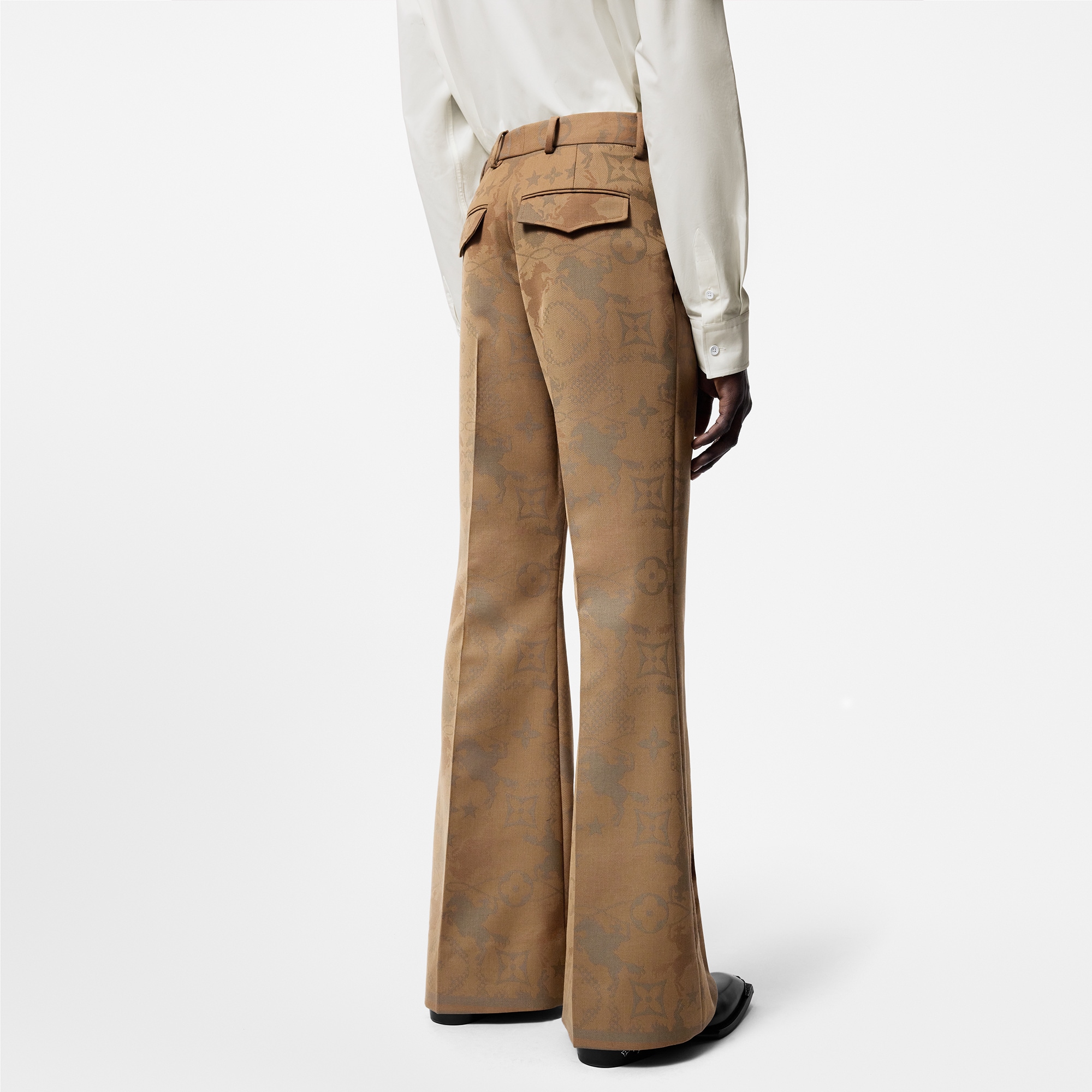 Tailored Jacquard Wool Flared Pants  in Men