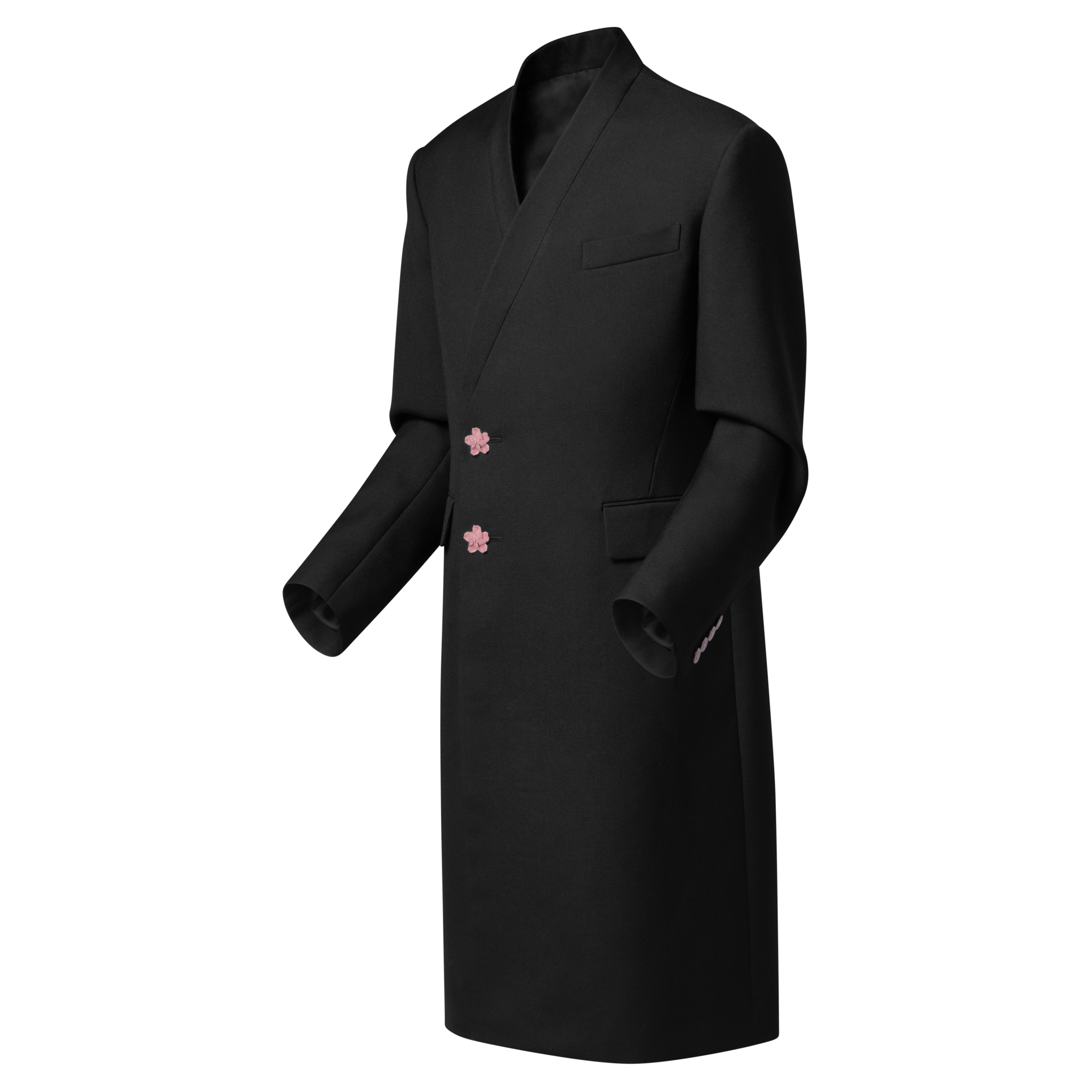 Tailored Kimono Single-Breasted Overcoat  in Men
