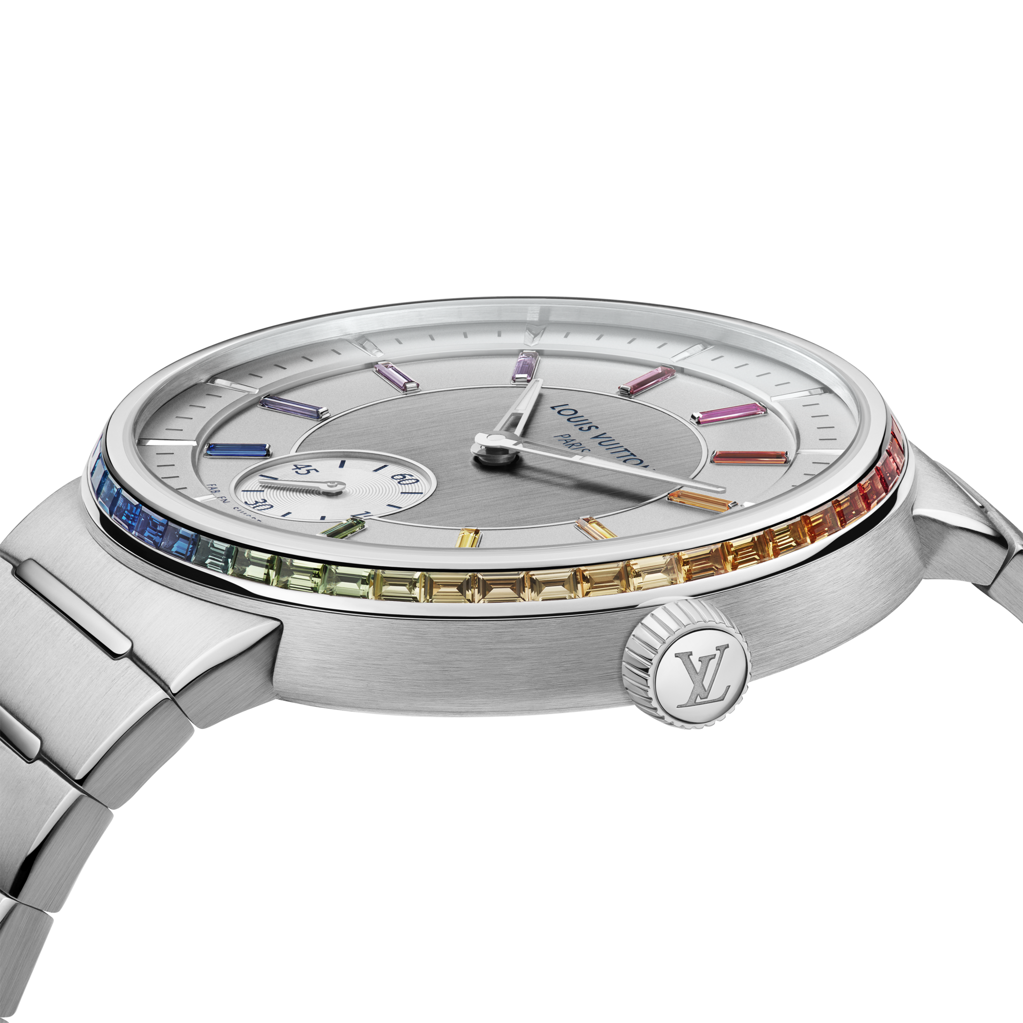 Tambour, Automatic, 40mm, Platinum, sapphires and rubies  in Watches