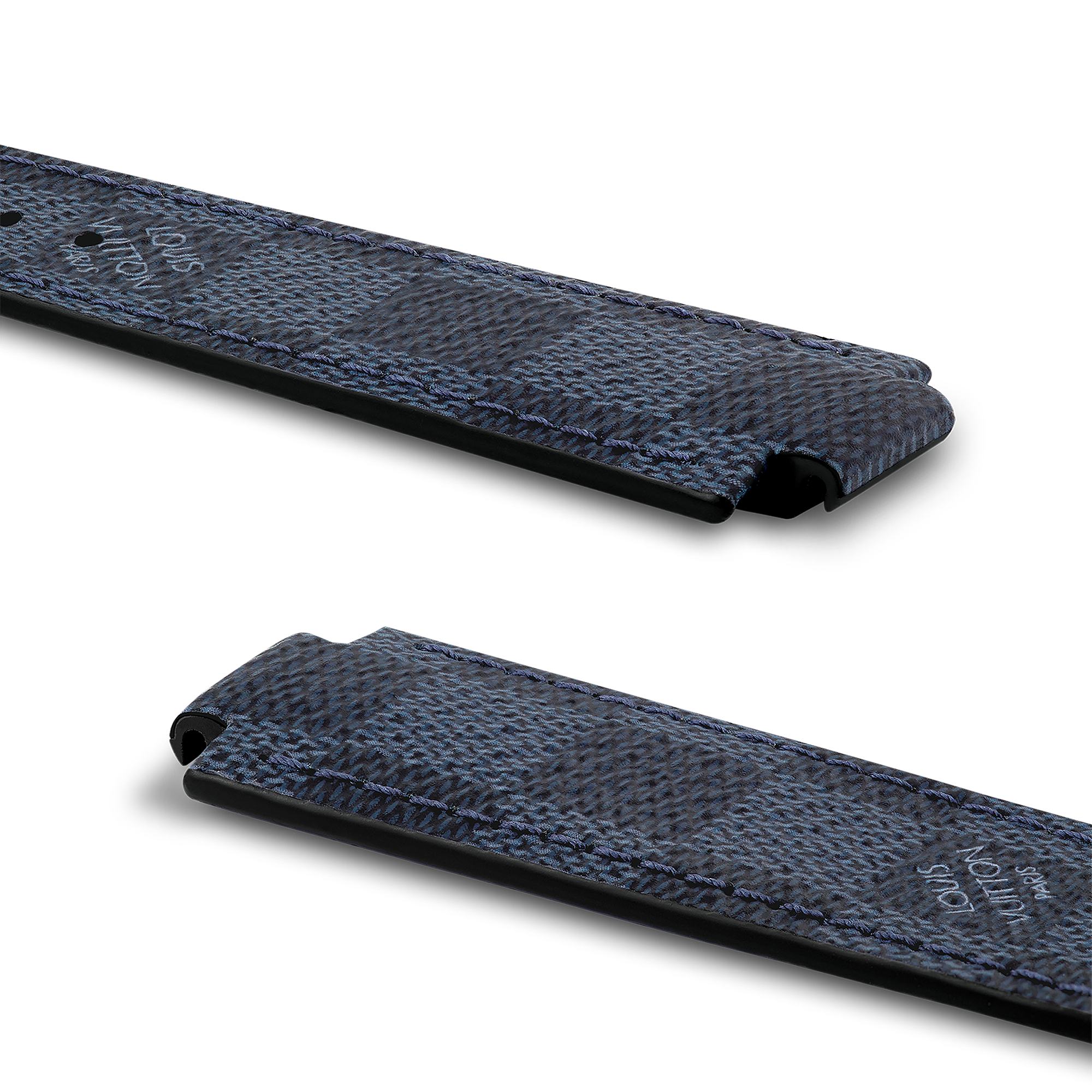 Tambour Damier Cobalt Canvas Strap  in Watches