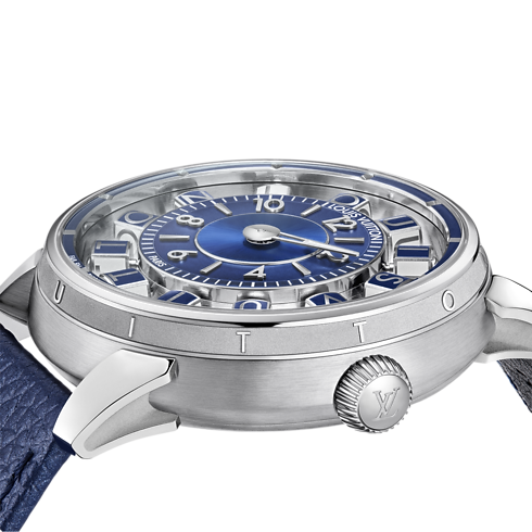 Tambour Spin Time Air, Automatic, 42.5mm, White gold in Watches's All Watches } collections by Louis Vuitton (Product zoom)