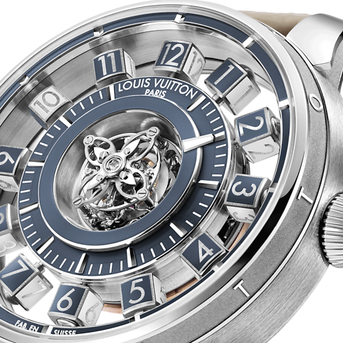 Tambour Spin Time Air Flying Tourbillon, Automatic, 42.5mm, White gold in Watches's All Watches } collections by Louis Vuitton (Product zoom)