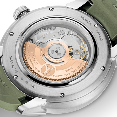 Tambour Spin Time, Automatic, 39.5mm, White gold in Watches's All Watches } collections by Louis Vuitton (Product zoom)