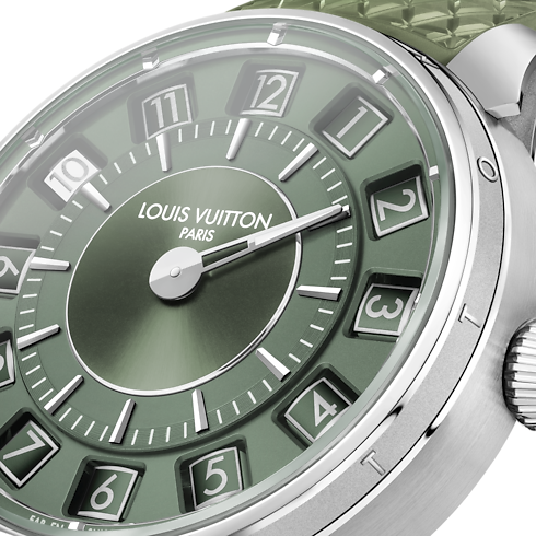 Tambour Spin Time, Automatic, 39.5mm, White gold in Watches's All Watches } collections by Louis Vuitton (Product zoom)