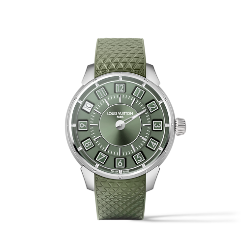 Tambour Spin Time, Automatic, 39.5mm, White gold in Watches's All Watches } collections by Louis Vuitton (Product zoom)