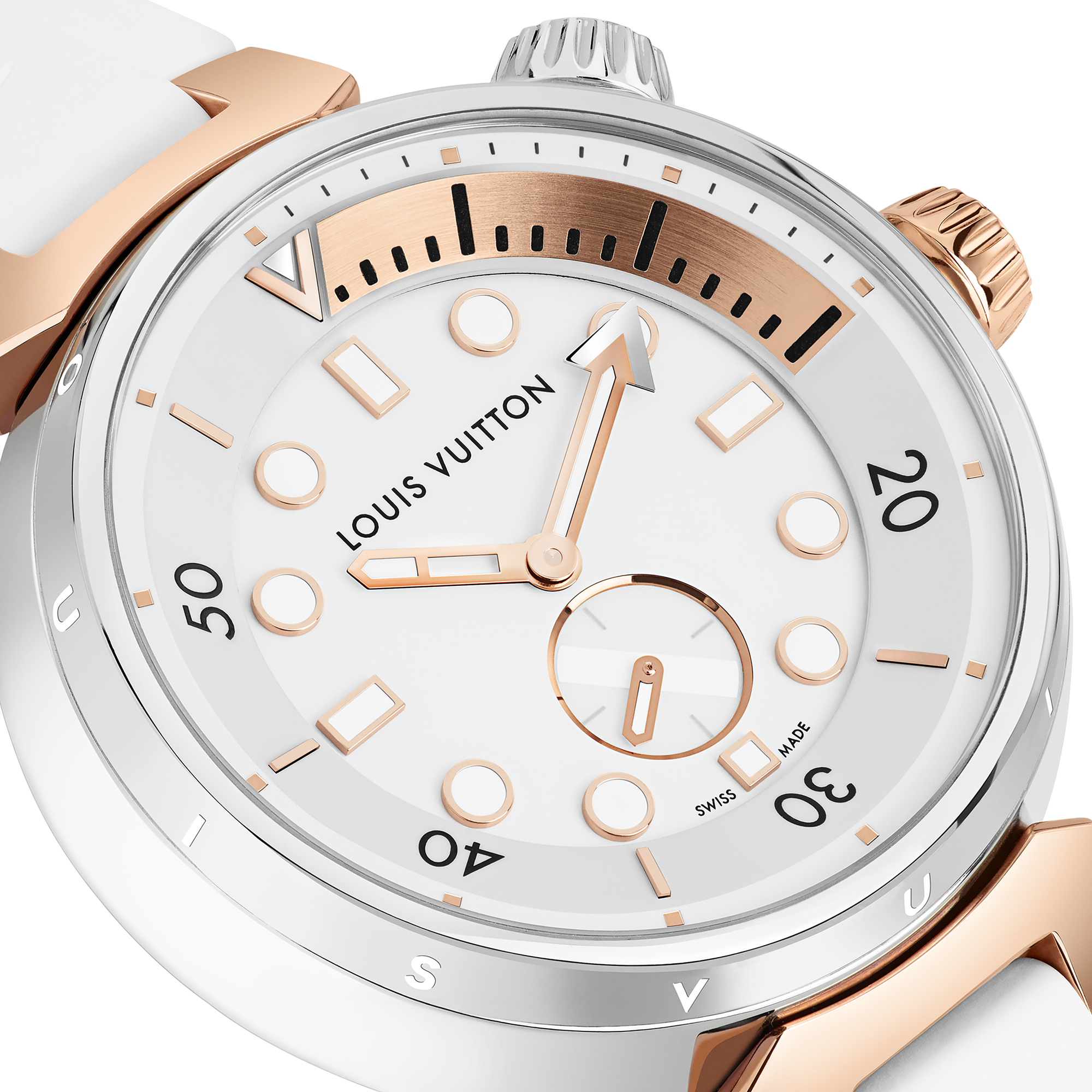 LOUIS VUITTON Tambour PM Monogram QA115 white Dial Quartz Ladies Watch_862268 Louis Vuitton Tambour Monogram Sun Tourbillon - 2015-04-08  main image 2