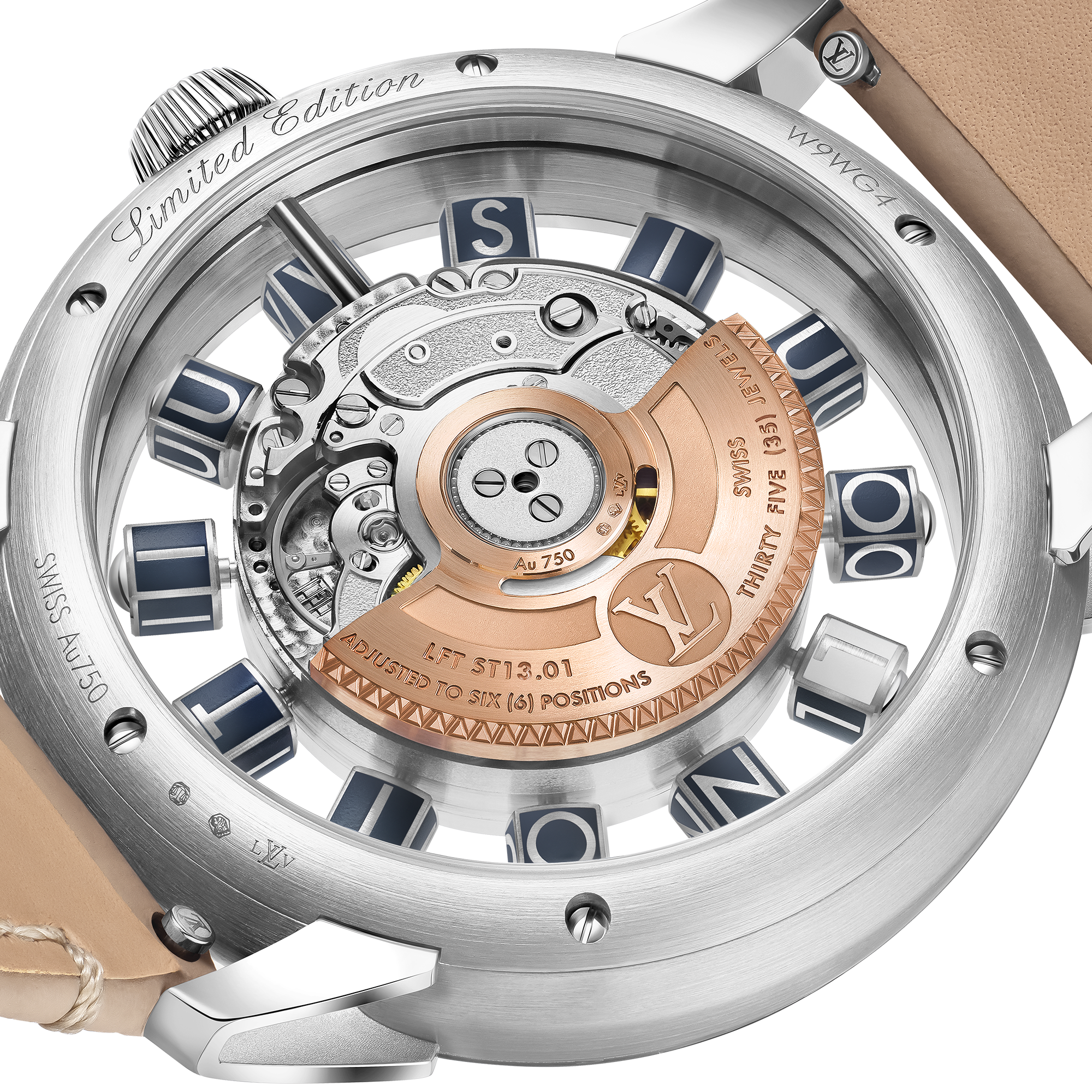 Tambour Taiko Spin Time Air, Automatic, 42.5mm, White gold  in Watches