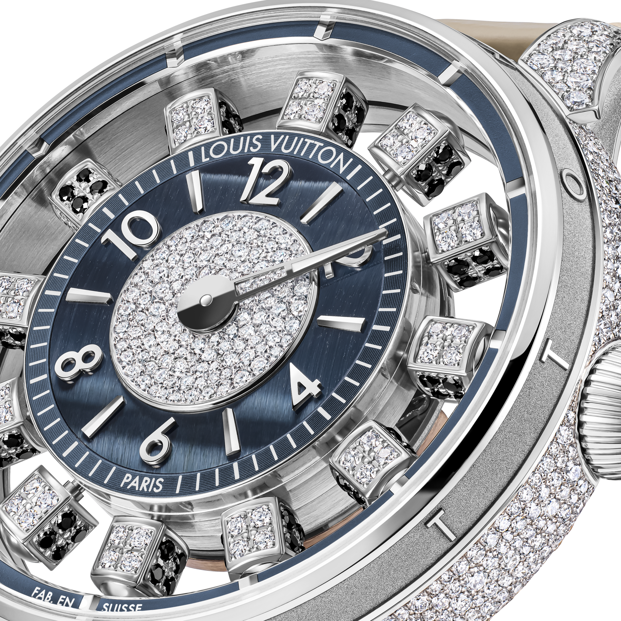 Tambour Taiko Spin Time Air, Automatic, 42.5mm, White gold, Hawk