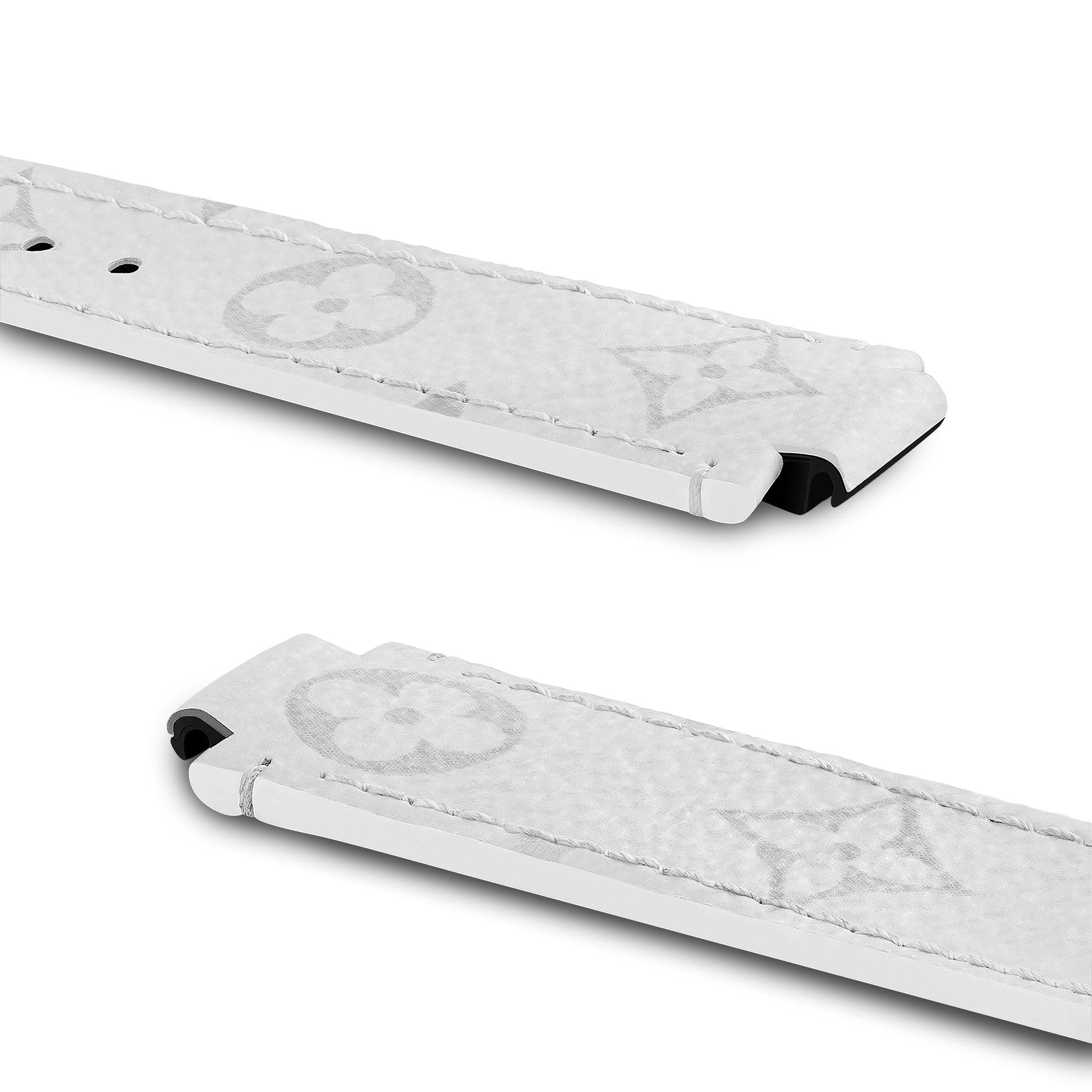 Tambour White Monogram Canvas Strap  in Women