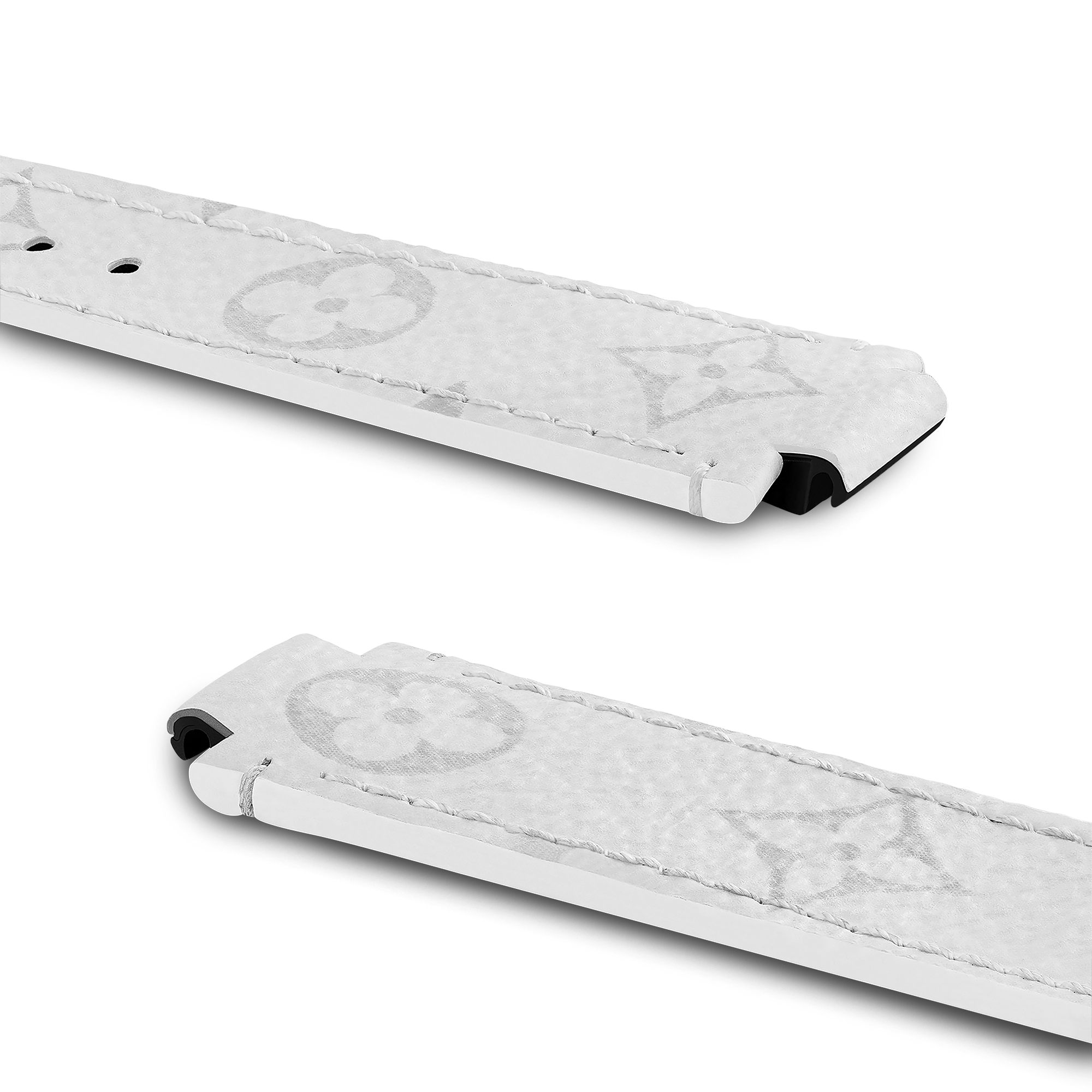 Tambour White Monogram Canvas Strap  in Women