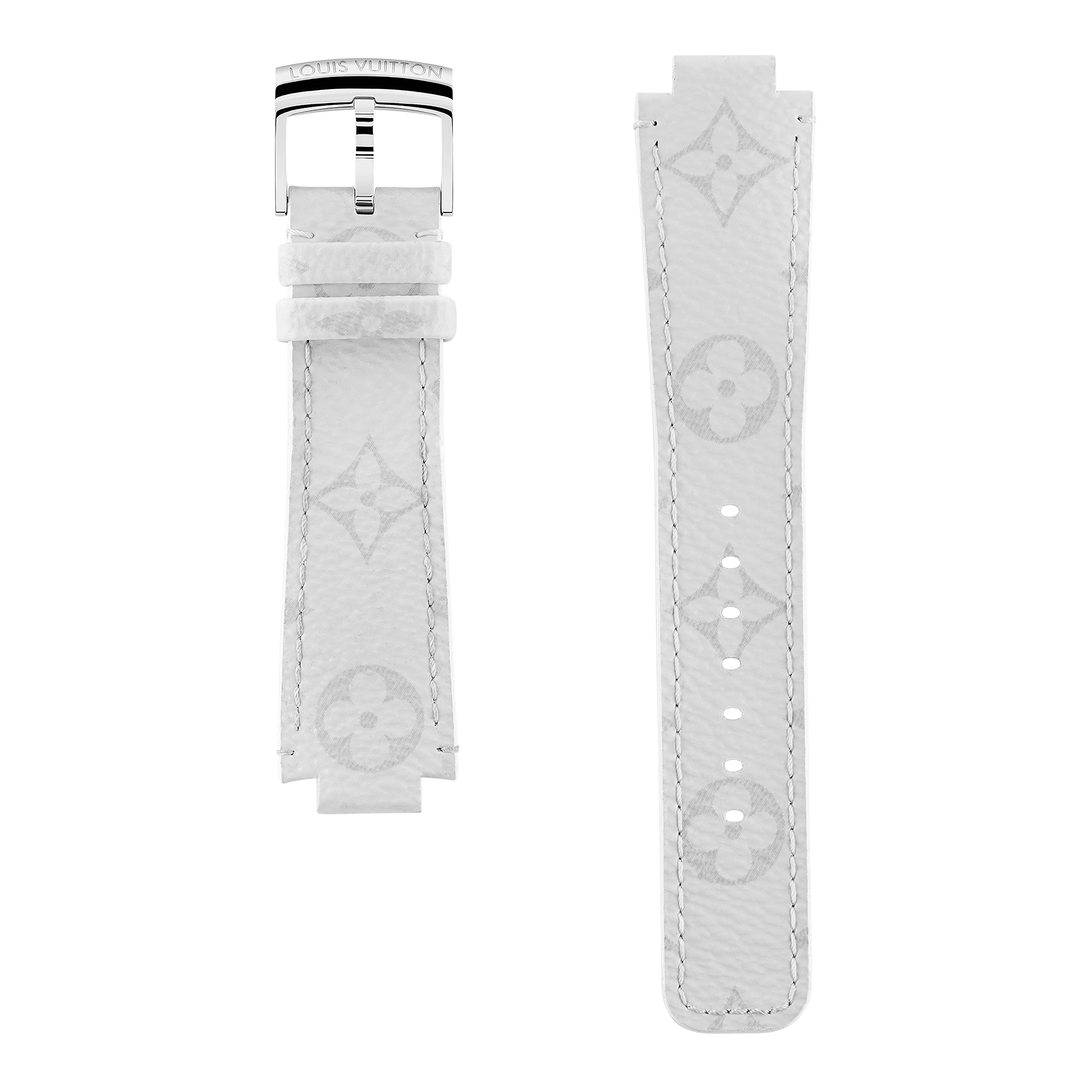 Tambour White Monogram Canvas Strap  in Women