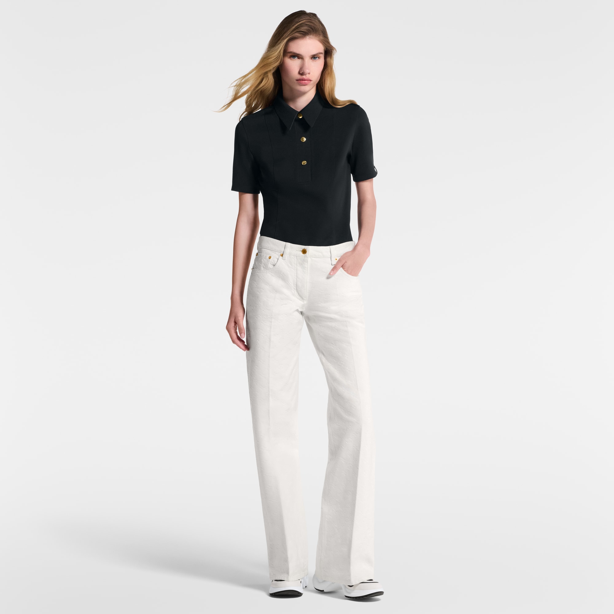 Technical Jersey Polo Top  in Women