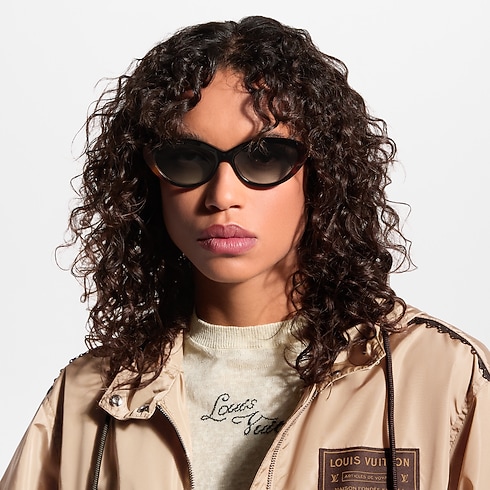 The LV Flower Oval Sunglasses worn view