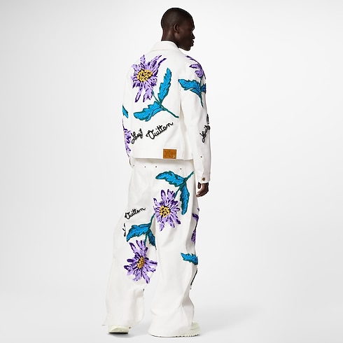 Thistle Embroidered Wavy Denim Jacket in Men's Ready to Wear Outerwear and Coats collections by Louis Vuitton (Product zoom)