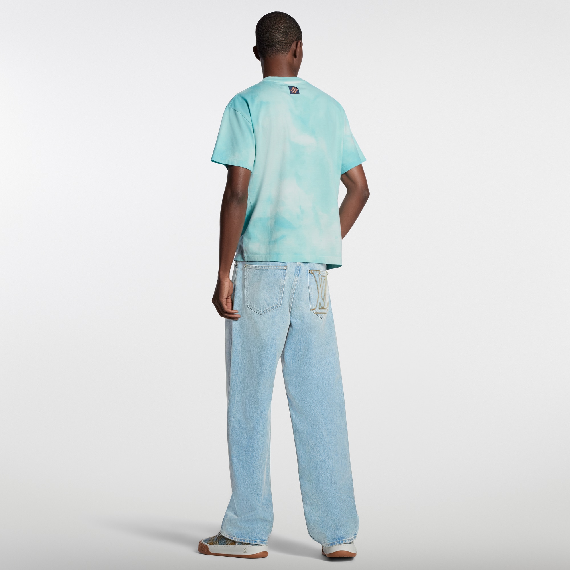 louis vuitton blue tie dye shirt