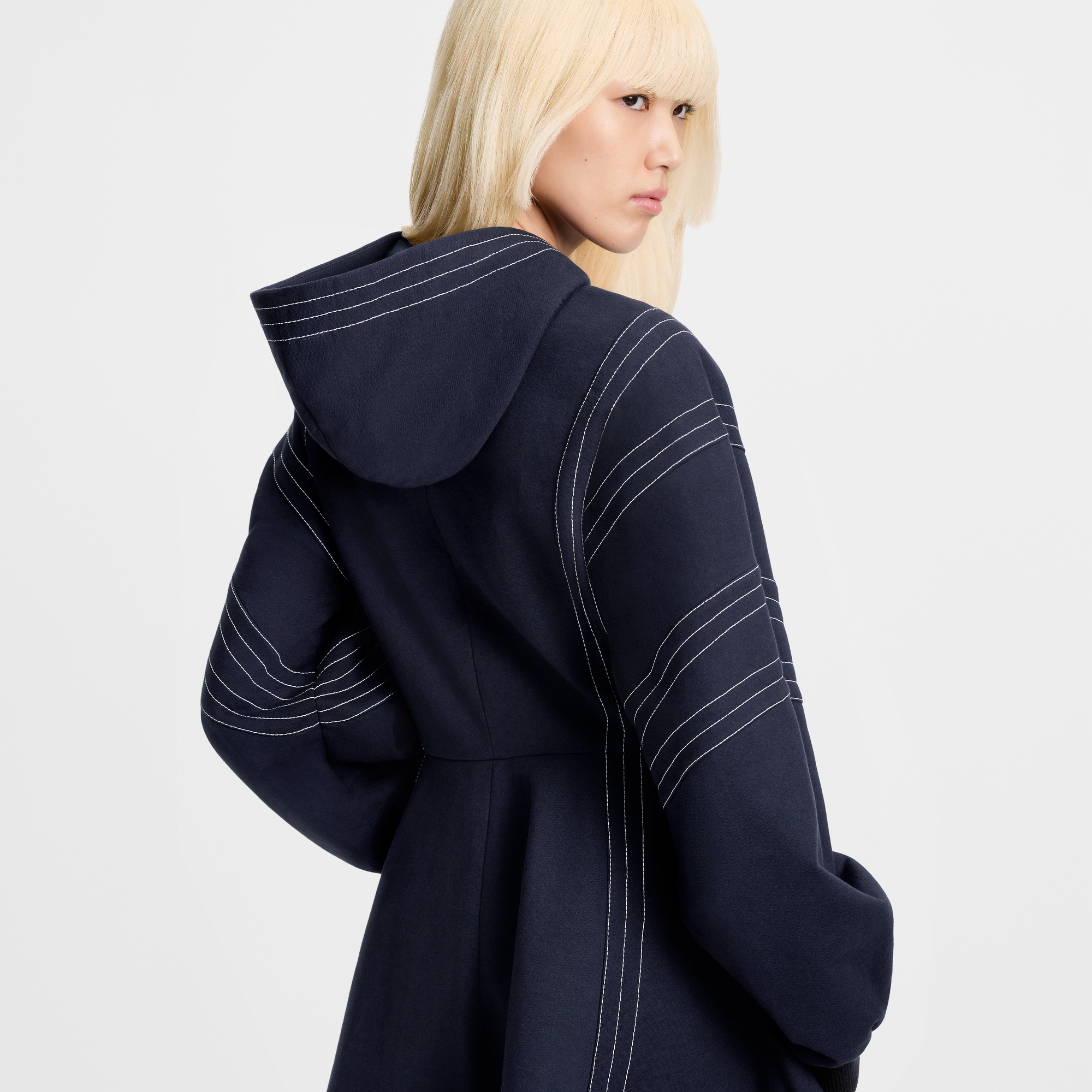 Topstitched Hoodie Dress  in Women