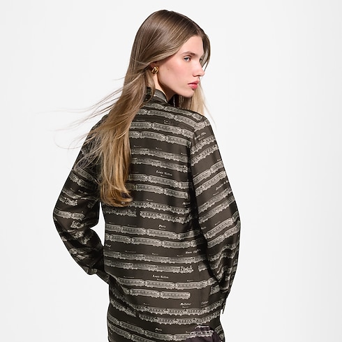 Train Print Silk Shirt in Women's Ready-to-Wear Tops and Shirts collections by Louis Vuitton (Product zoom)