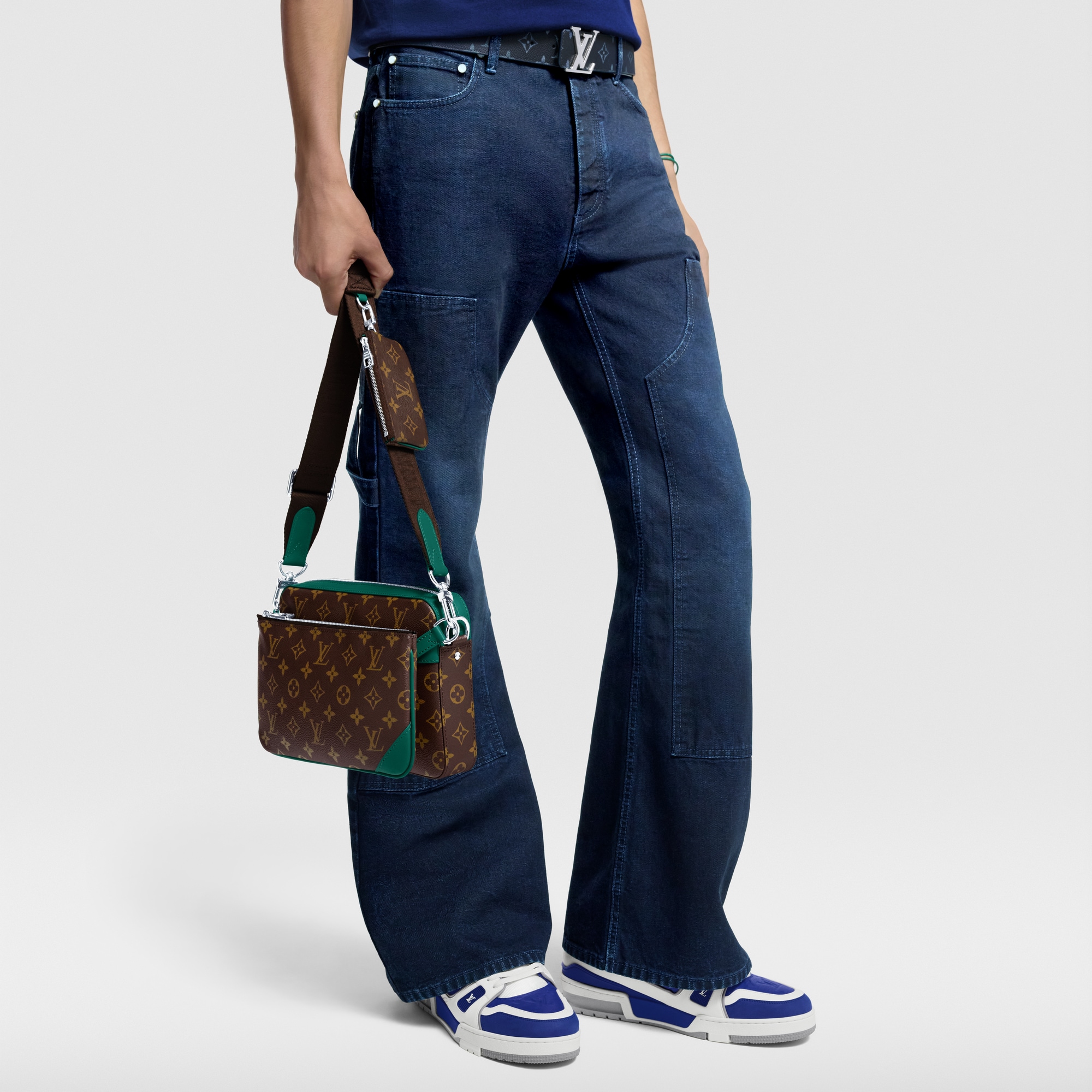 Trio Messenger Monogram Macassar Canvas in Bags and Small Leather Goods