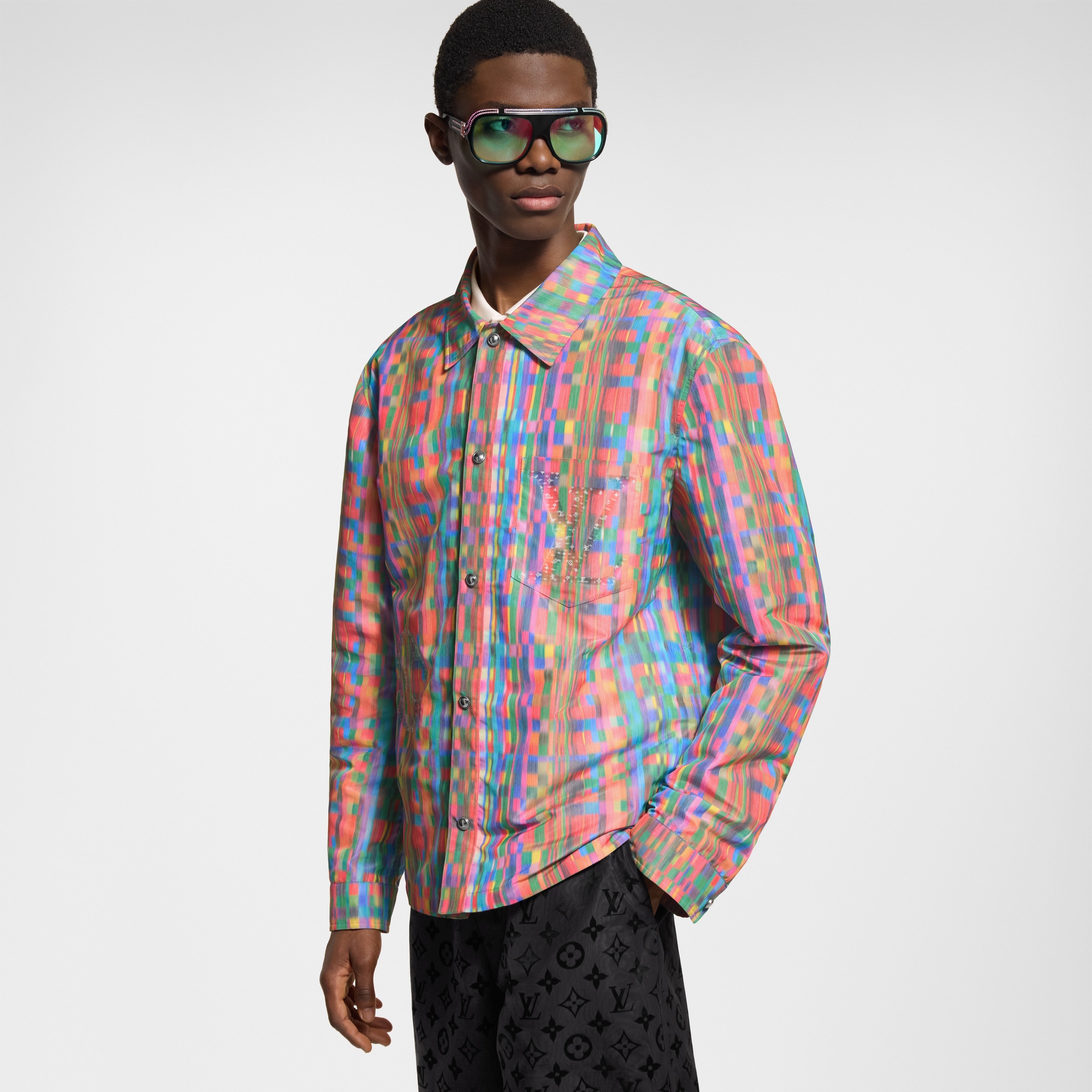 Trompe L’Oeil Printed Overshirt   in Men